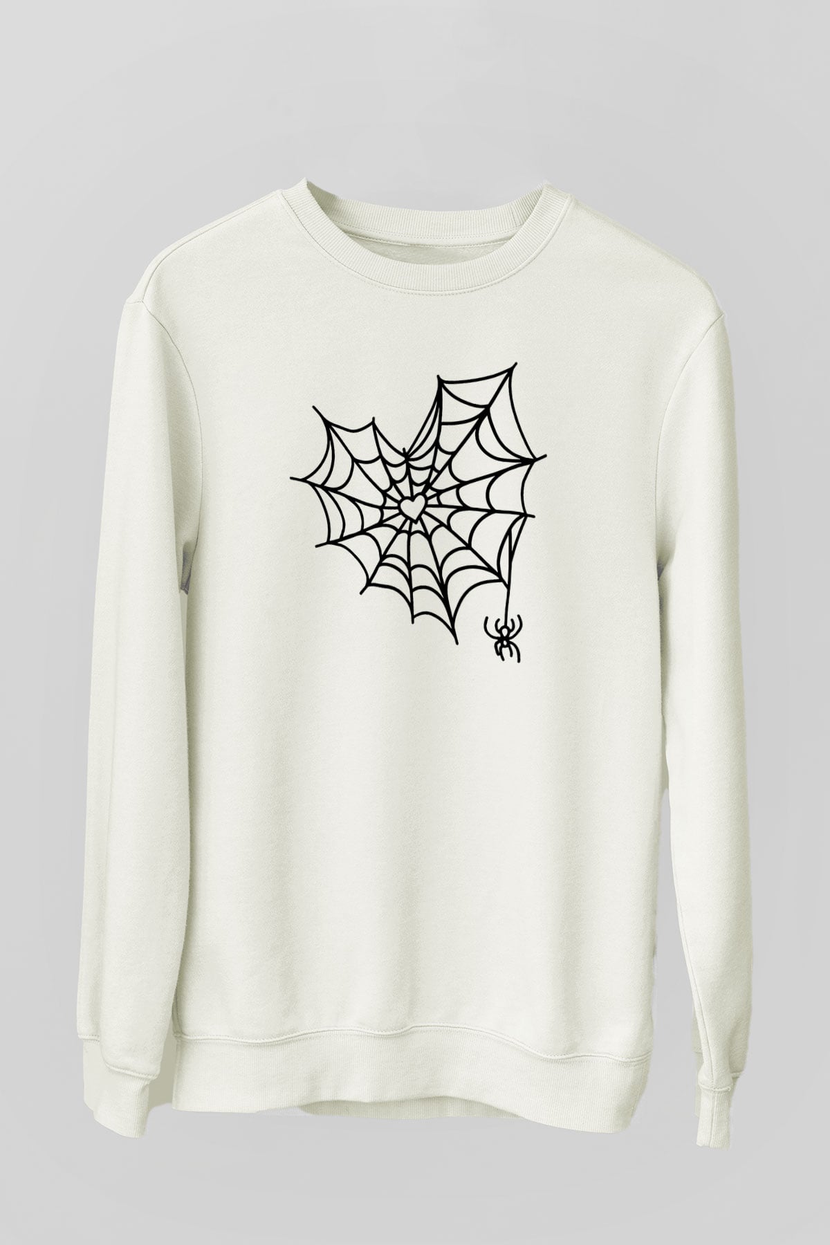 Halloween Baskılı Beyaz Unisex Sweatshirt