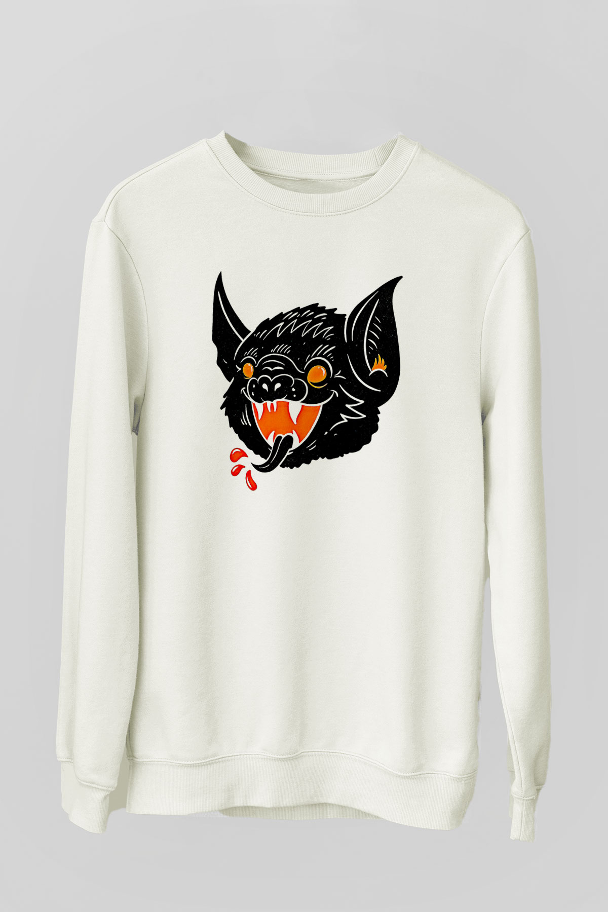 Halloween Baskılı Beyaz Unisex Sweatshirt