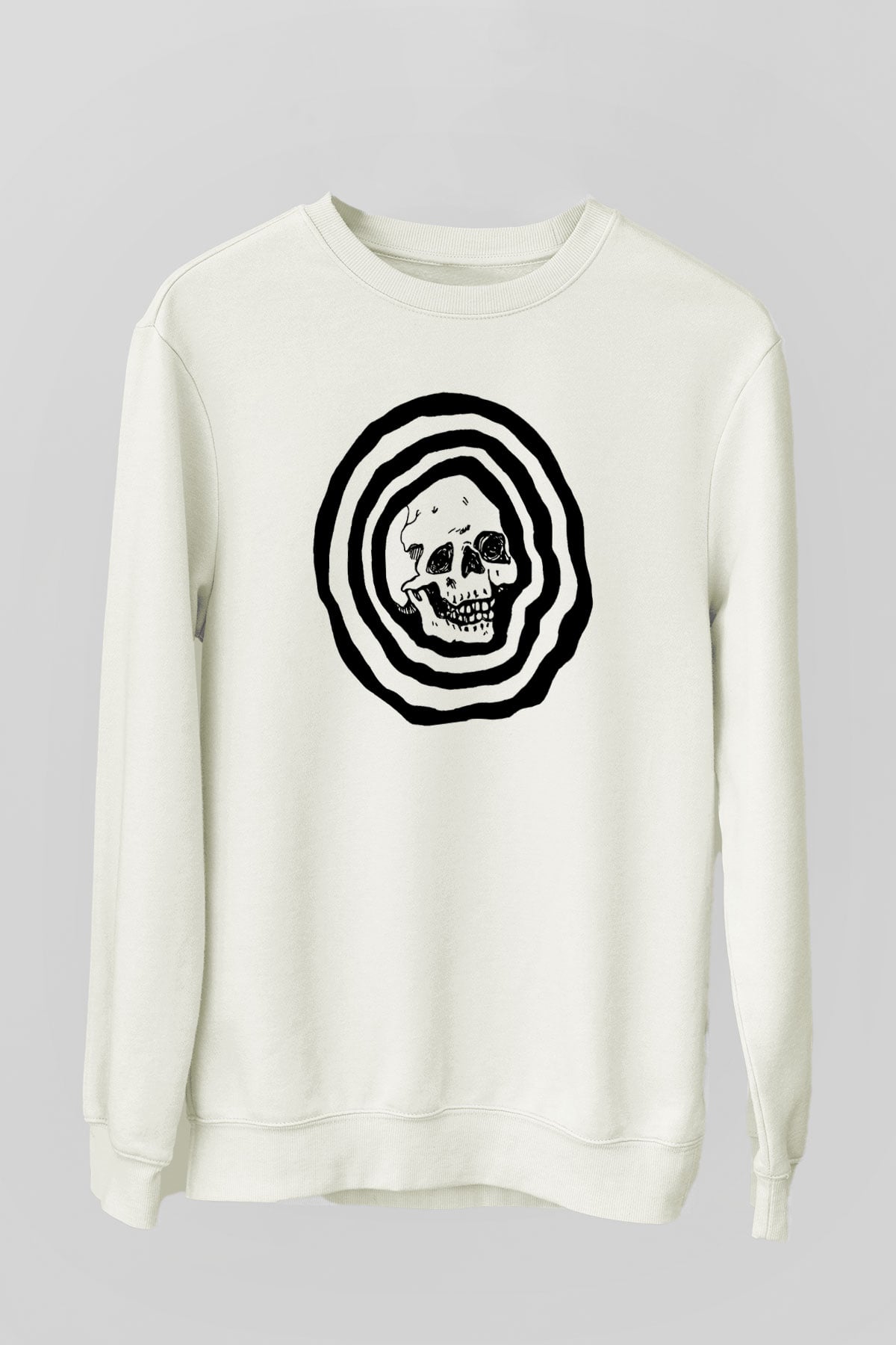 Halloween Baskılı Beyaz Unisex Sweatshirt