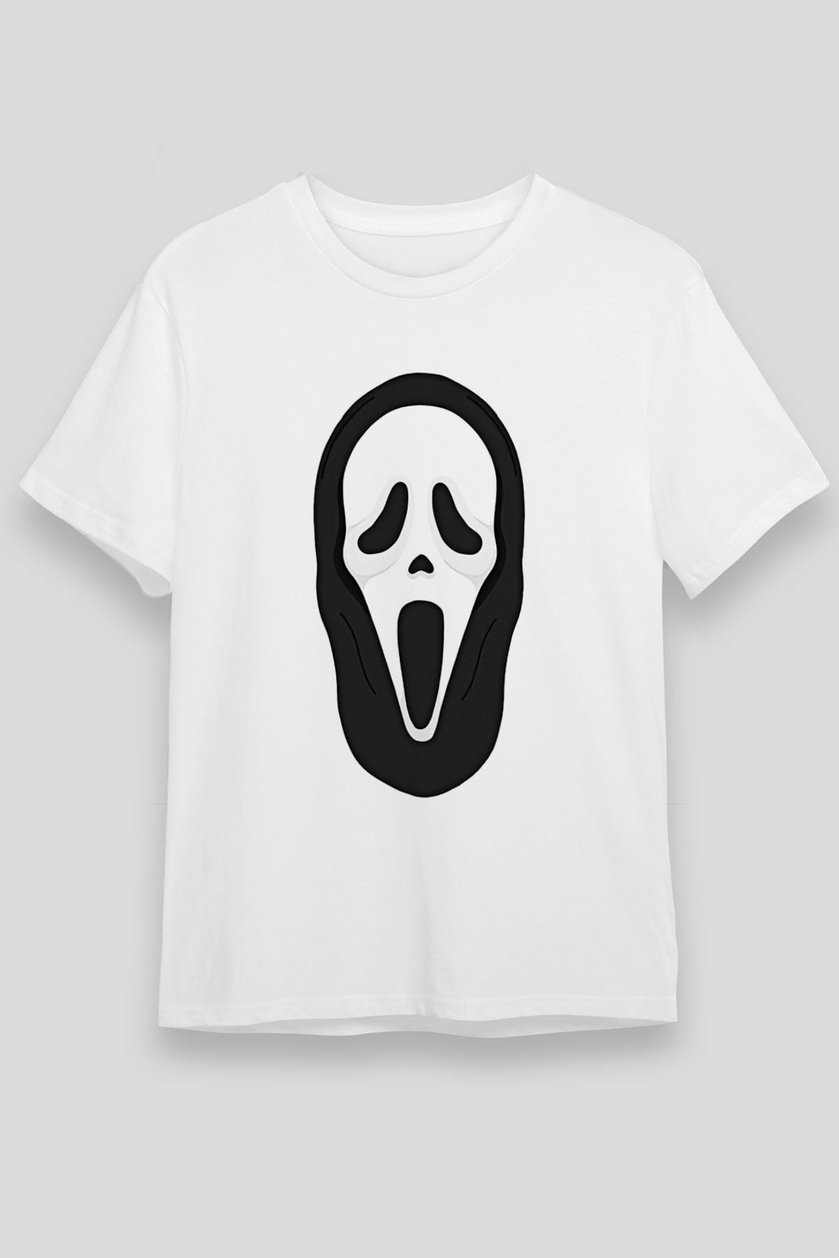 Halloween Baskılı Unisex Beyaz Tişört - Tshirt