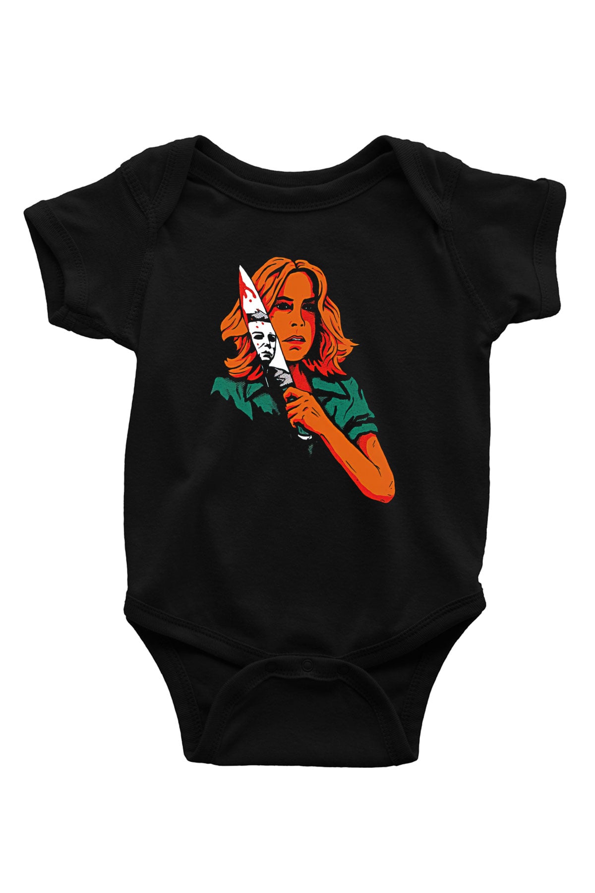 Halloween Baskılı Unisex Siyah Bebek Body - Zıbın