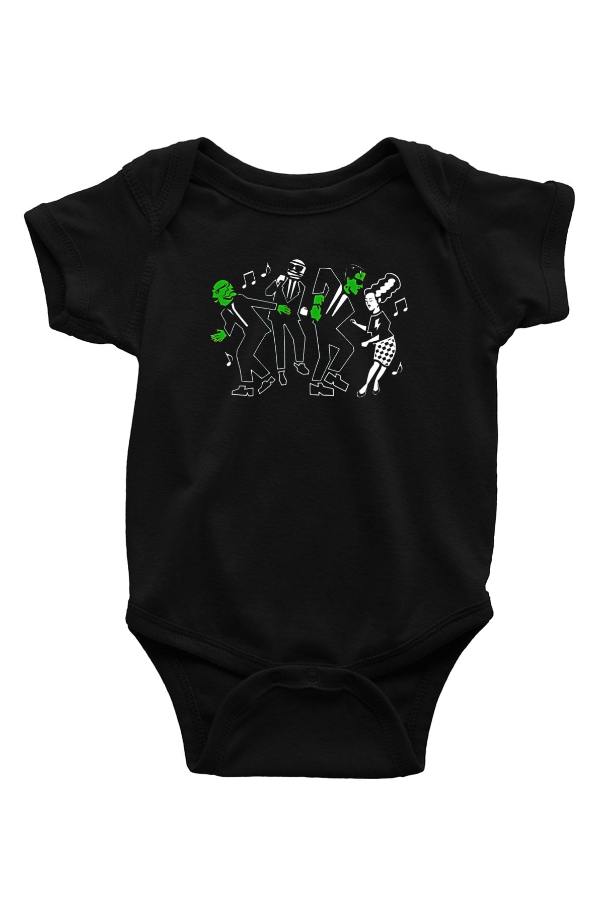 Halloween Baskılı Unisex Siyah Bebek Body - Zıbın
