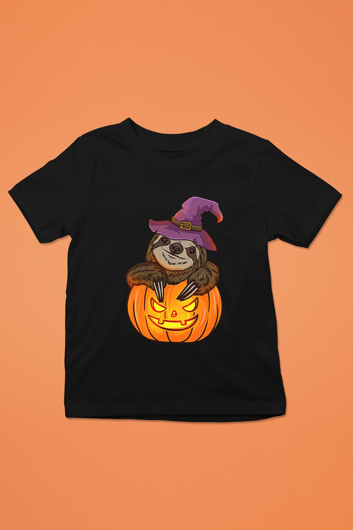 Halloween Baskılı Unisex Siyah Çocuk Tişört - Tshirt