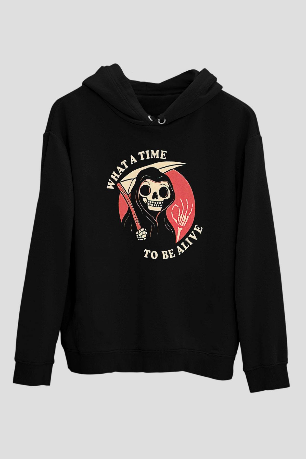 Halloween Baskılı Unisex Siyah Hoodie