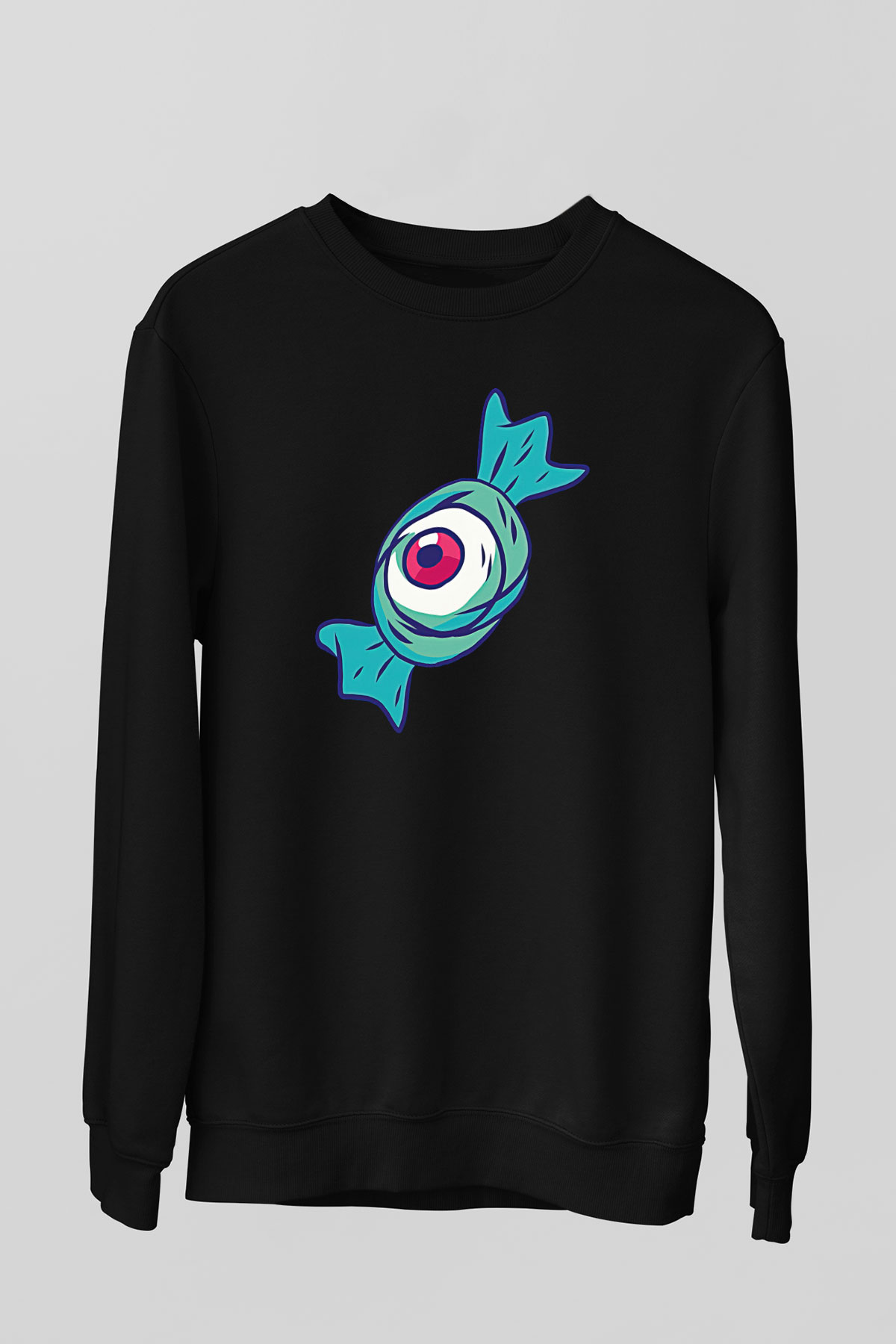 Halloween Baskılı Unisex Siyah Sweatshirt