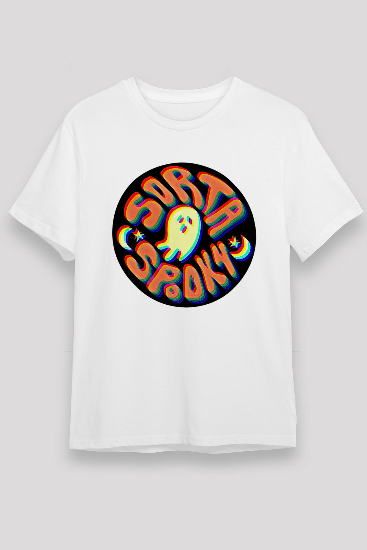 Halloween Unisex Baskılı Beyaz Tişört - Tshirt