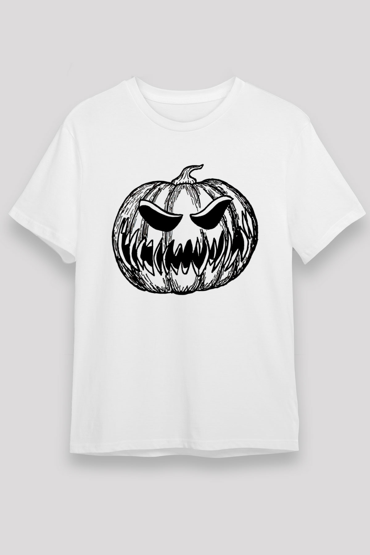 Halloween Unisex Baskılı Beyaz Tişört - Tshirt