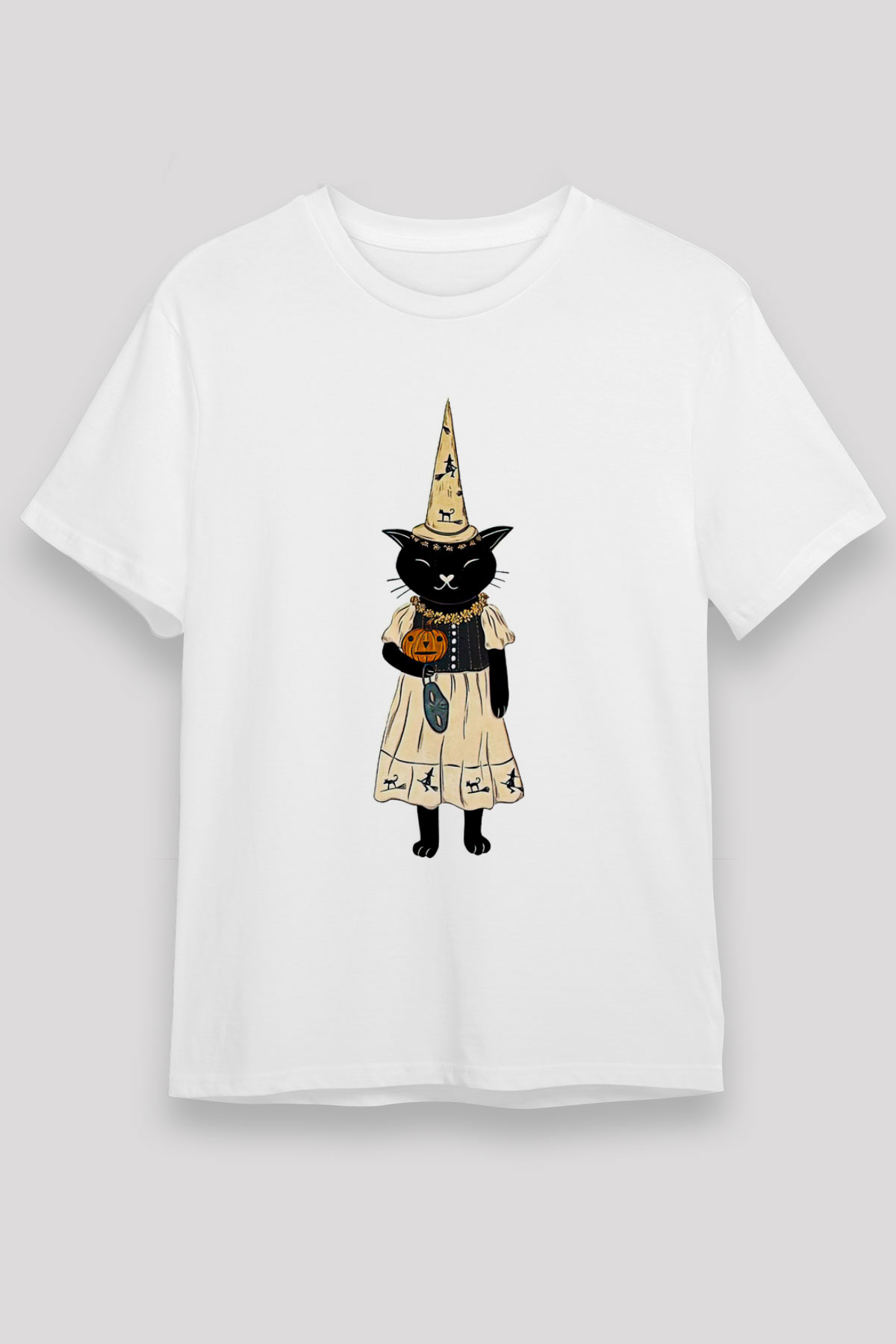 Halloween Unisex Baskılı Beyaz Tişört - Tshirt