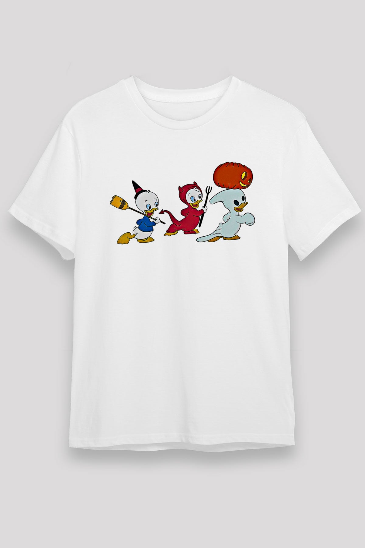 Halloween Unisex Baskılı Beyaz Tişört - Tshirt