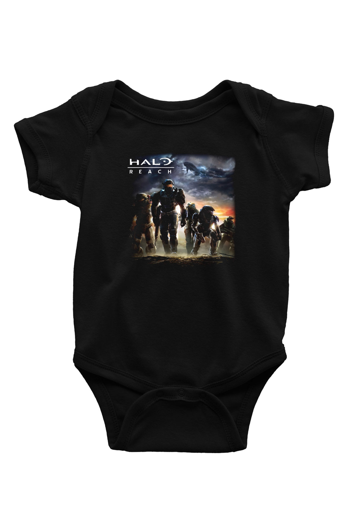 Halo Wars Baskılı Siyah Bebek Body - Zıbın