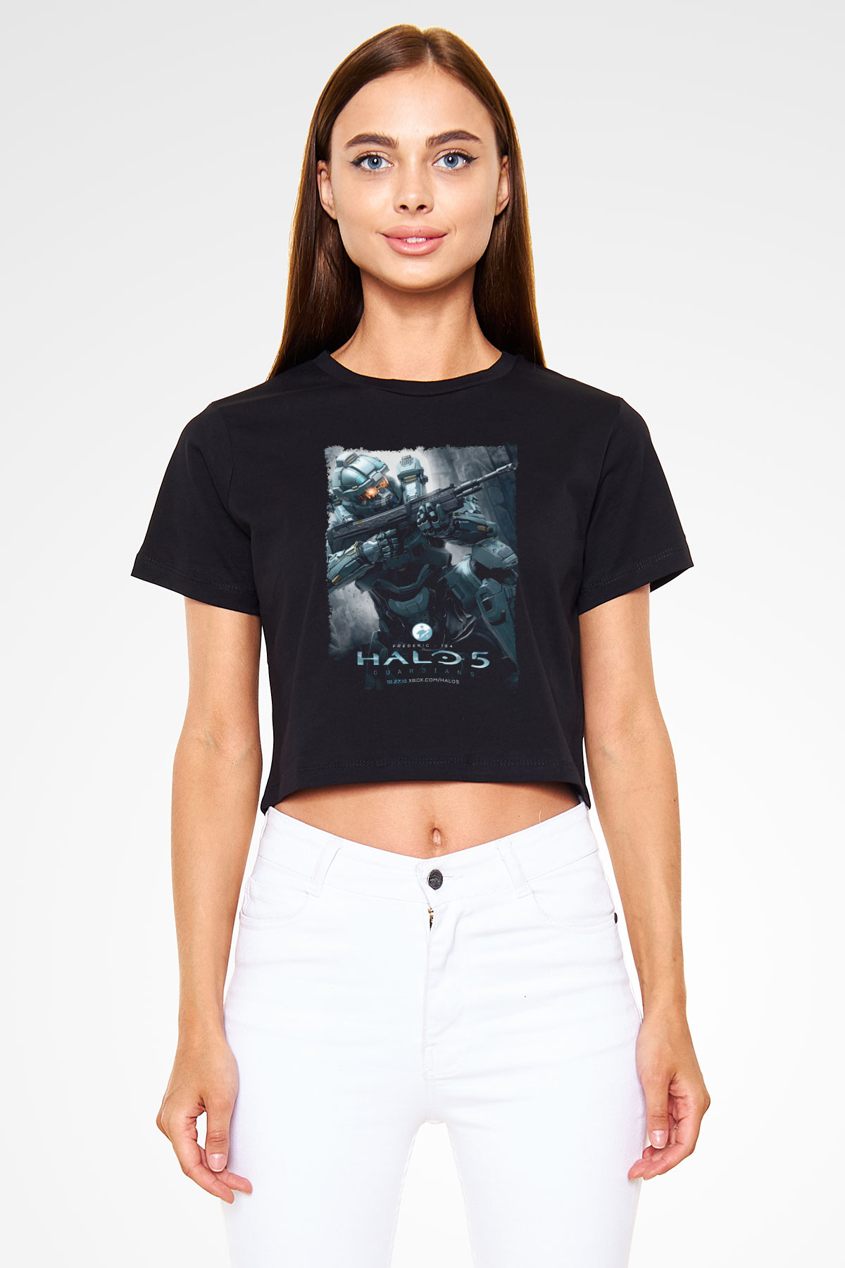 Halo Wars Siyah  Crop Top Tişört