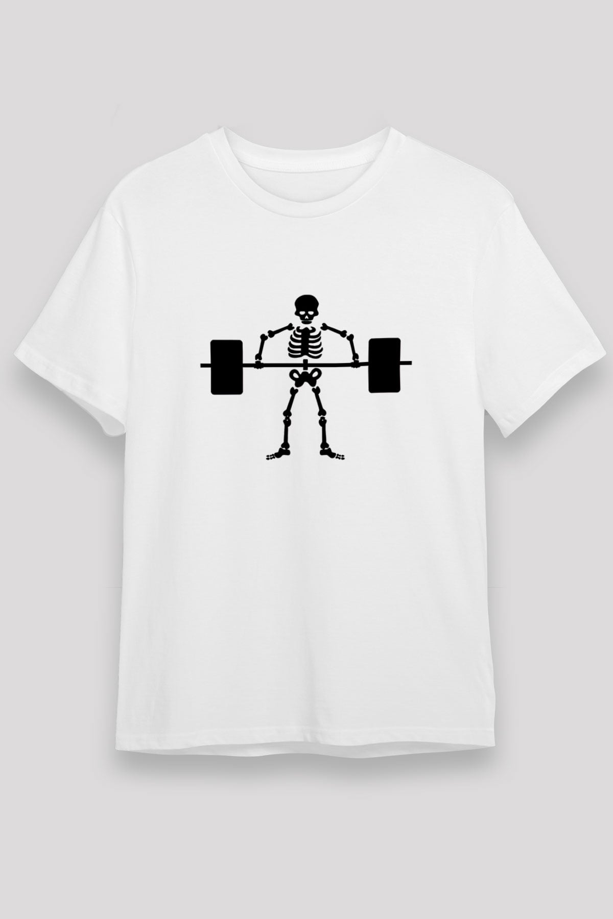 Halter Baskılı Unisex Beyaz Tişört - Tshirt