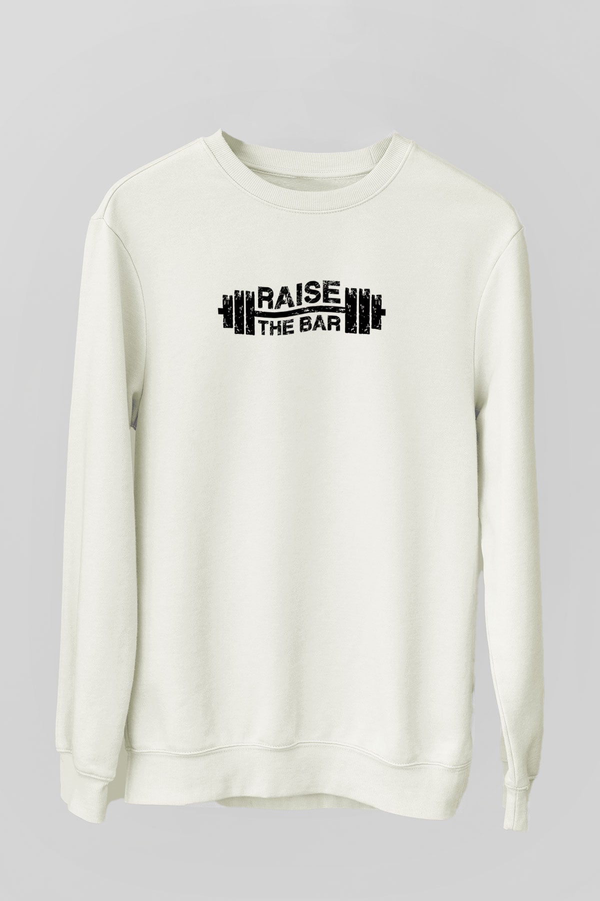 Halter Baskılı Unisex Ekru Sweatshirt