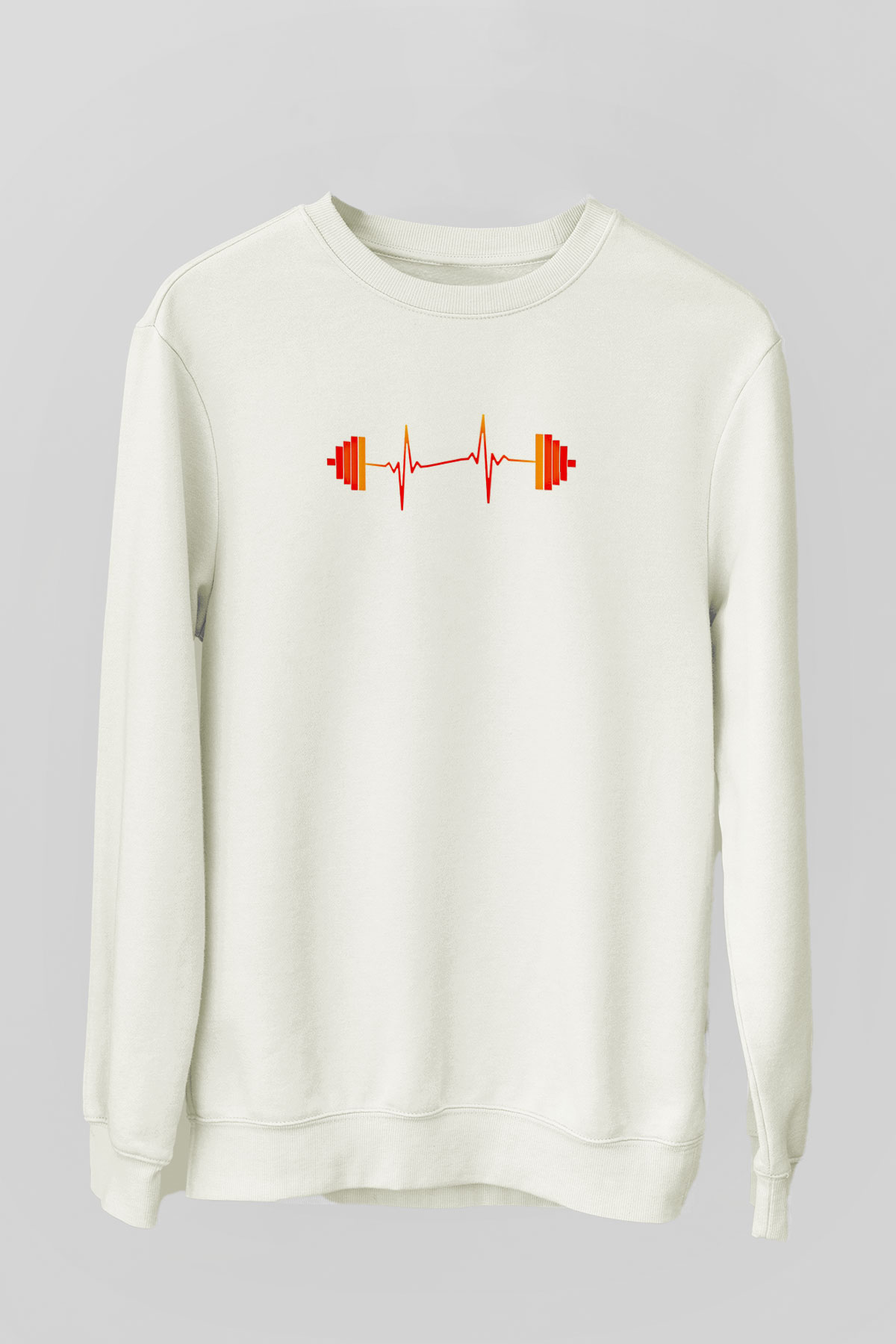 Halter Baskılı Unisex Ekru Sweatshirt