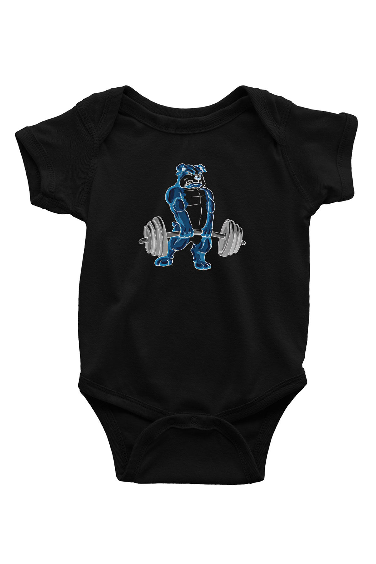 Halter Baskılı Unisex Siyah Bebek Body - Zıbın