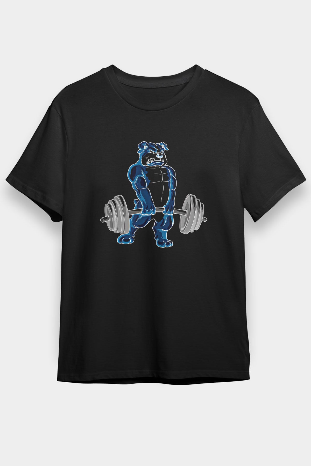 Halter Baskılı Unisex Siyah Tişört - Tshirt