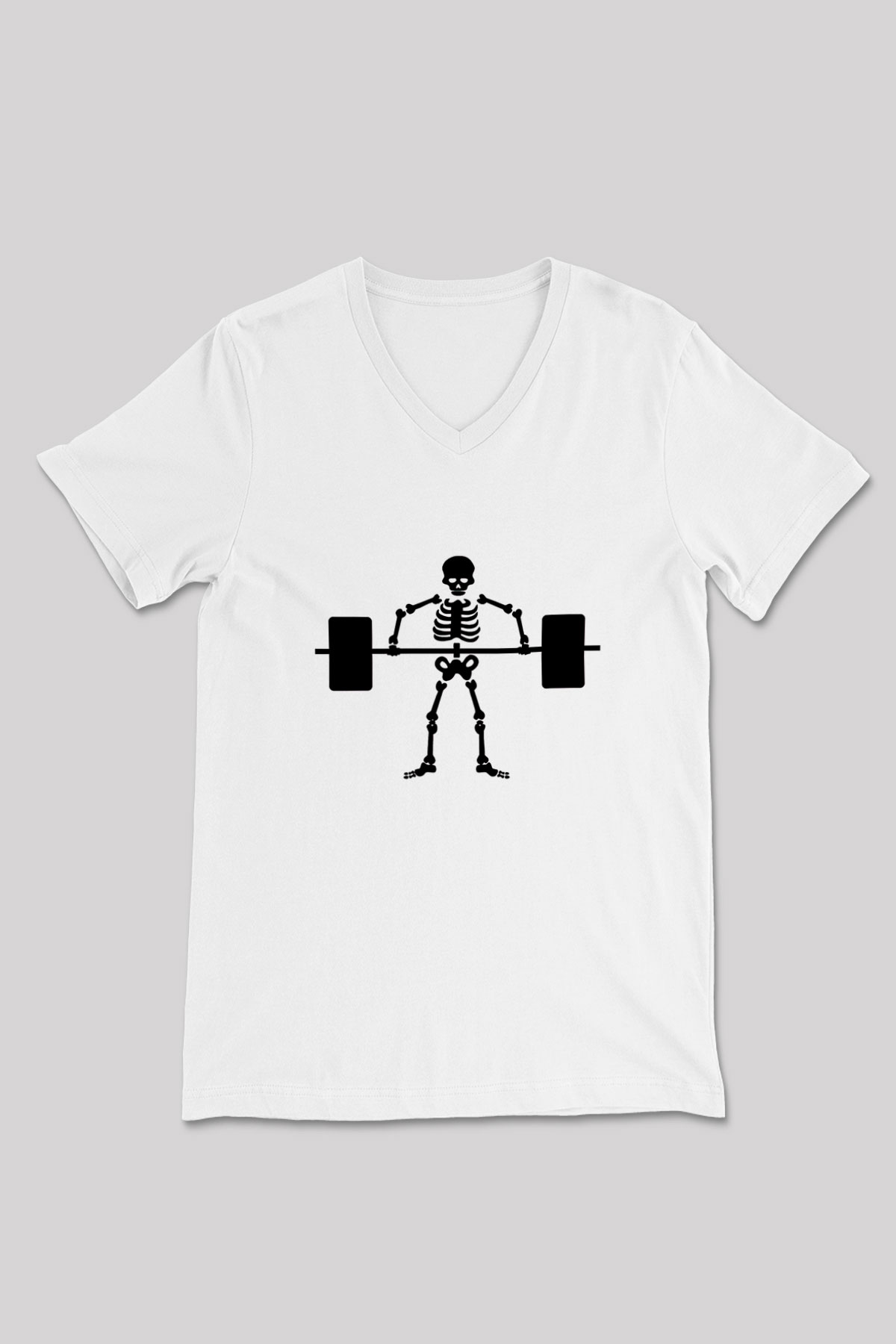 Halter Baskılı Unisex V Yaka Tişört - Tshirt