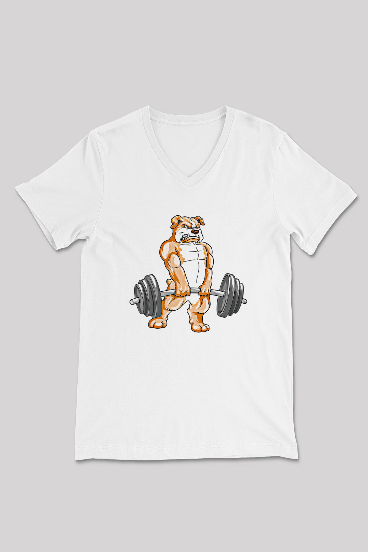 Halter Baskılı Unisex V Yaka Tişört - Tshirt