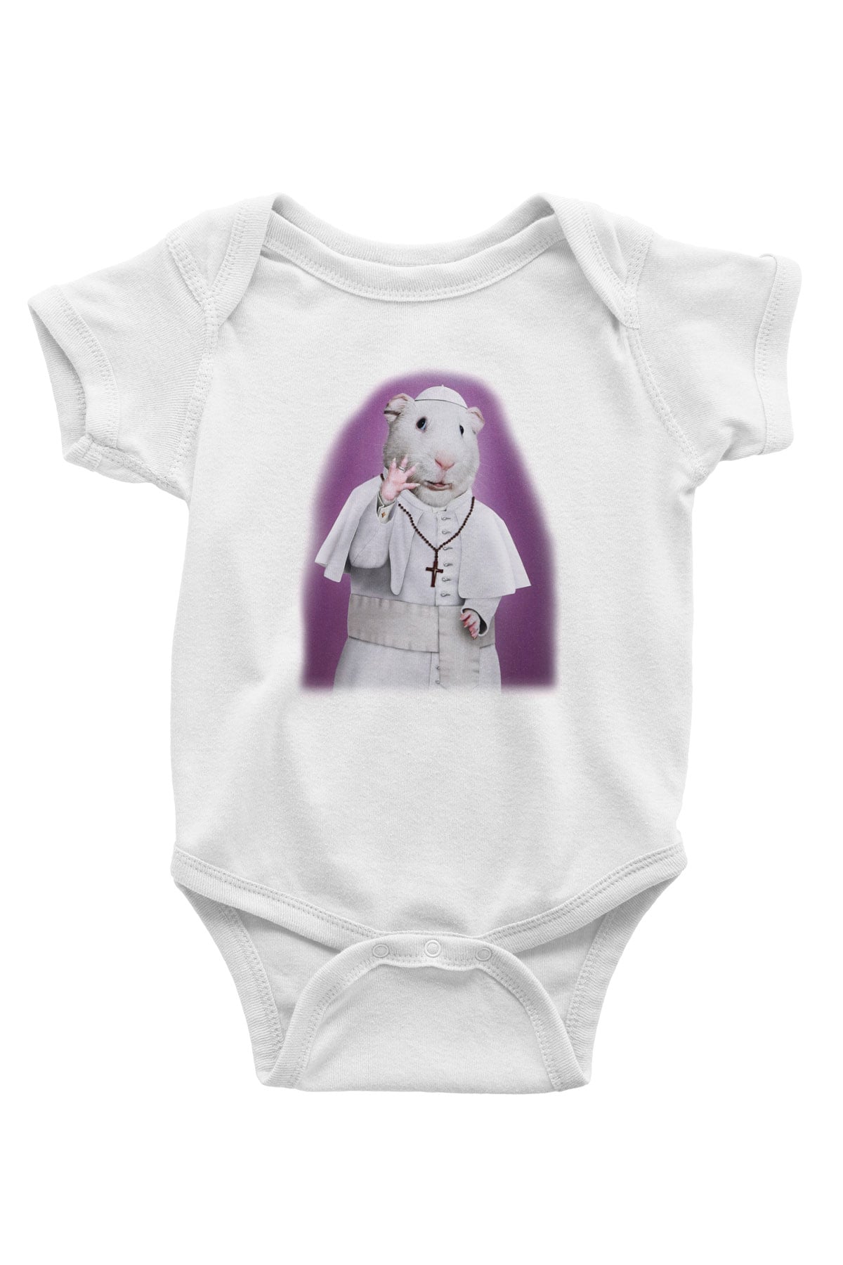 Hamster Baskılı Beyaz Unisex Bebek Body - Zıbın