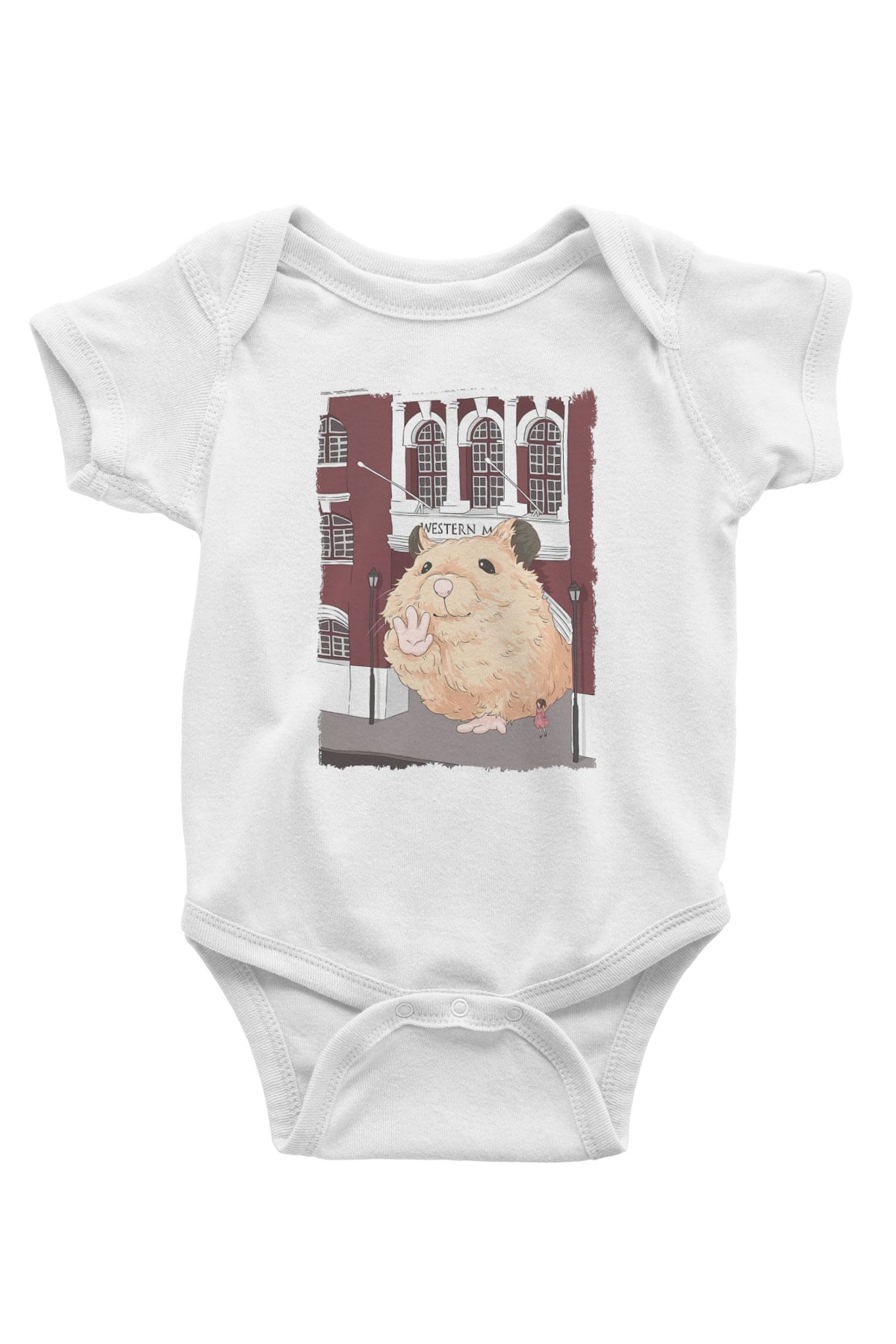 Hamster Beyaz Bebek Body - Zıbın