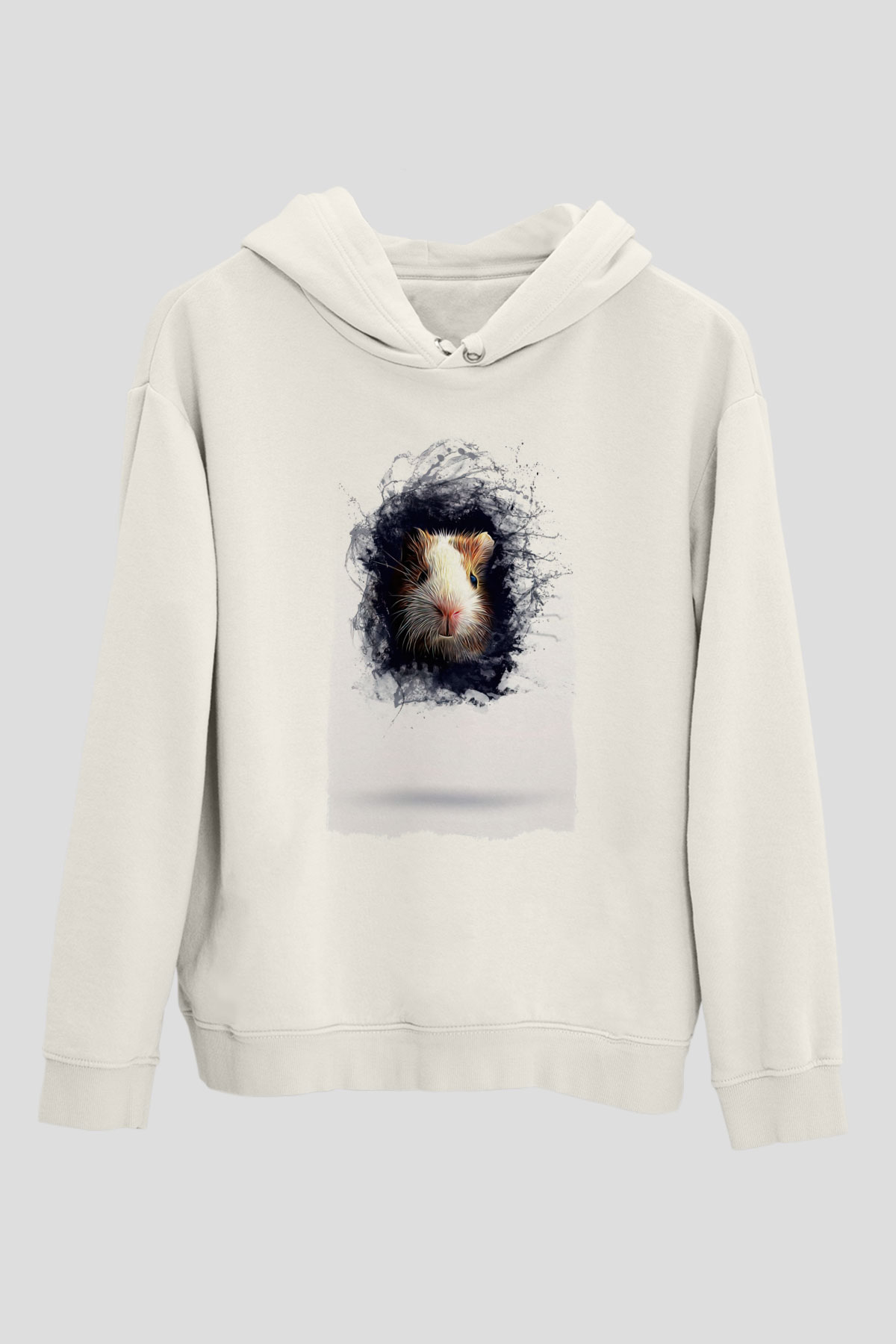 Hamster Beyaz Unisex Hoodie