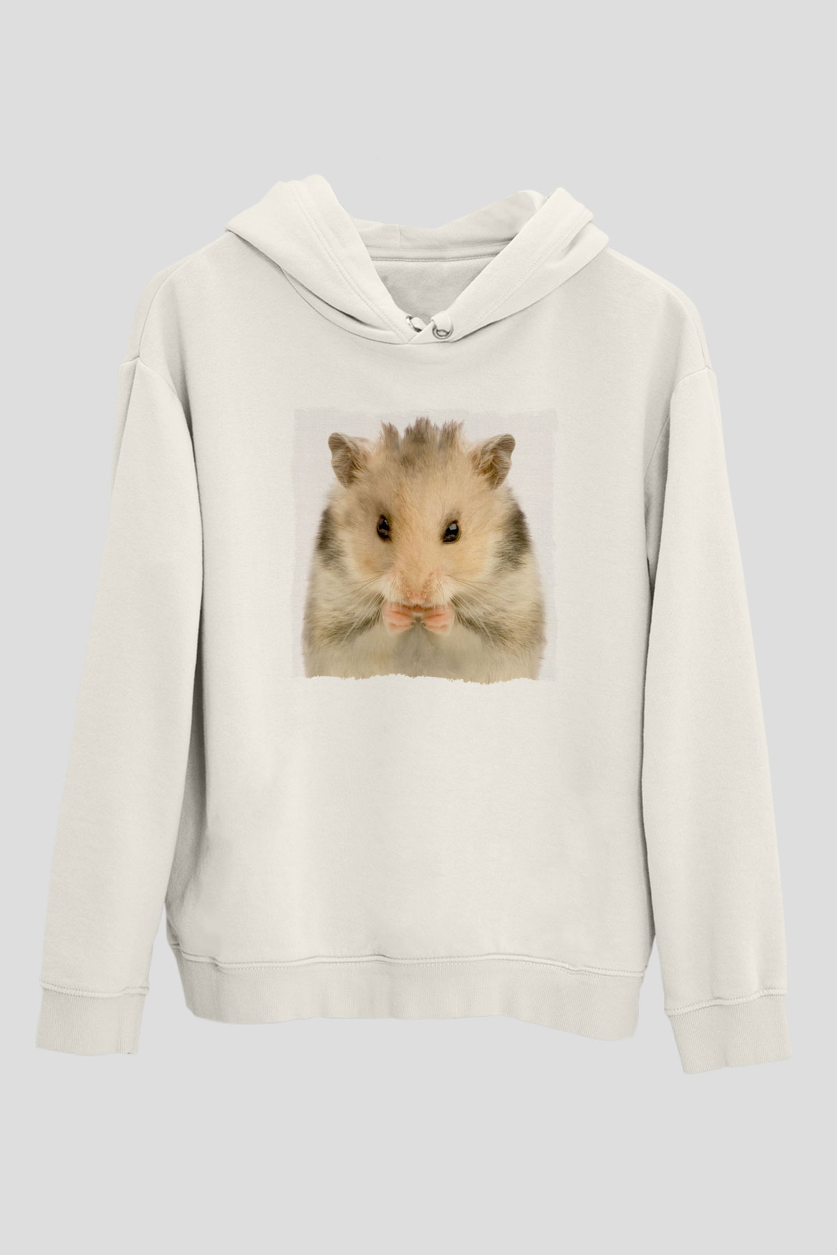 Hamster Beyaz Unisex Hoodie