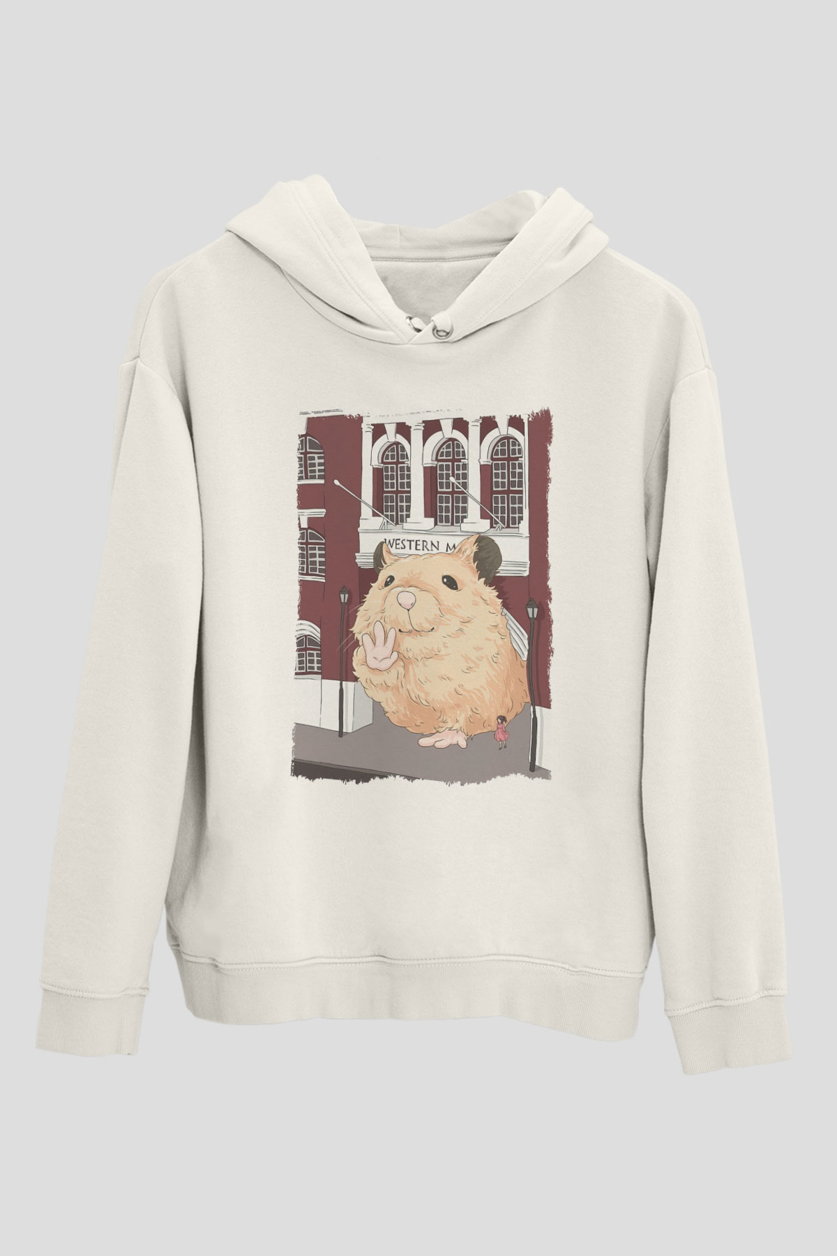 Hamster Beyaz Unisex Hoodie