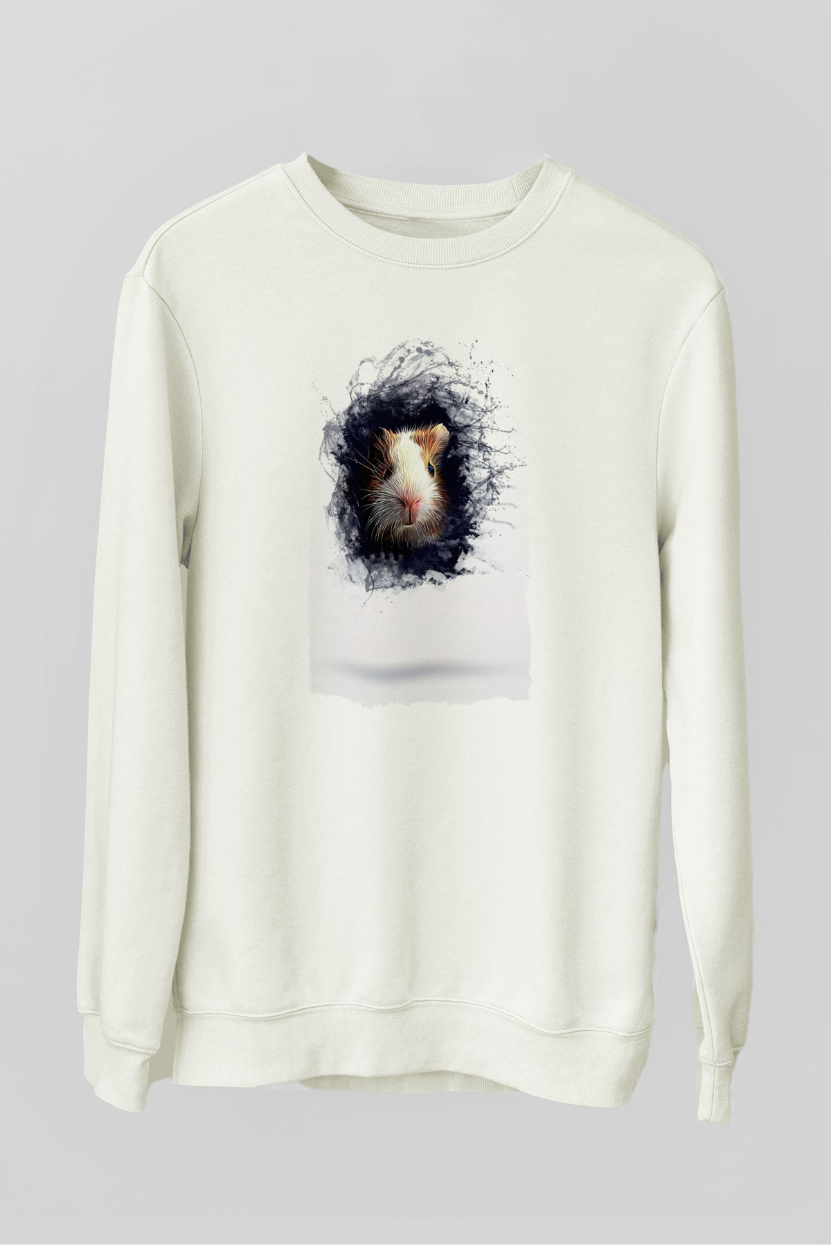 Hamster Beyaz Unisex Sweatshirt