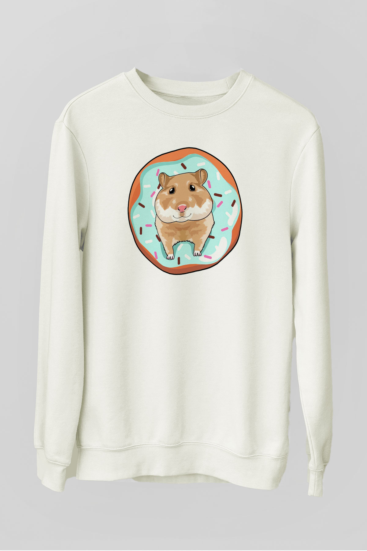 Hamster Beyaz Unisex Sweatshirt