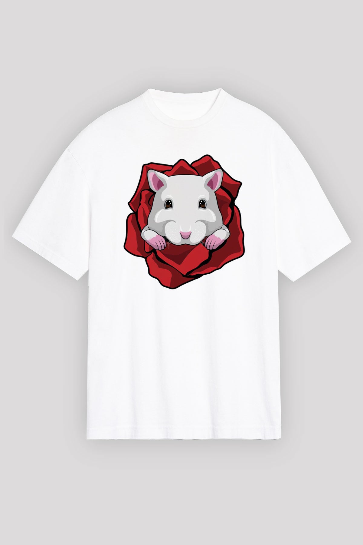 Hamster Beyaz Unisex Tişört T-Shirt - TişörtFabrikası