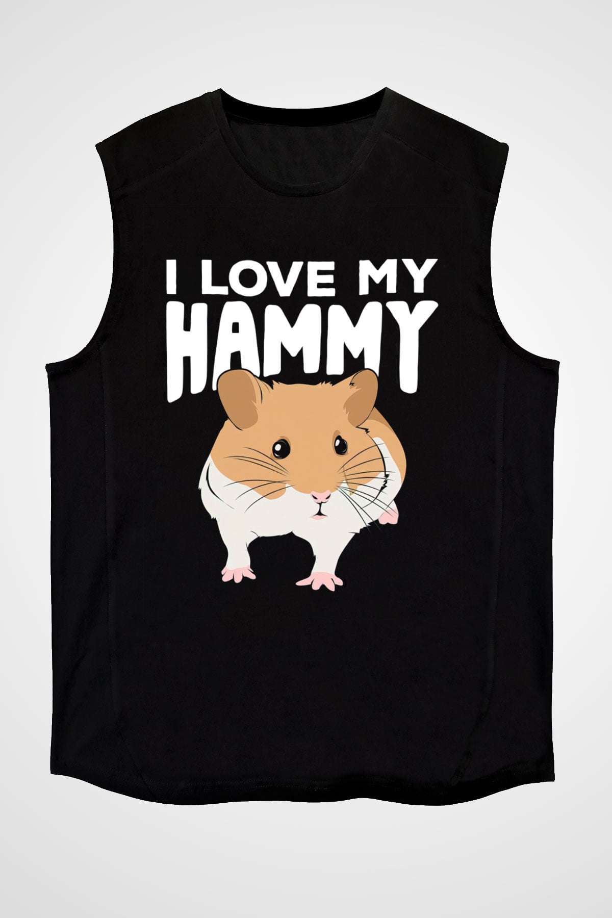 Hamster Siyah Unisex Kolsuz Tişört