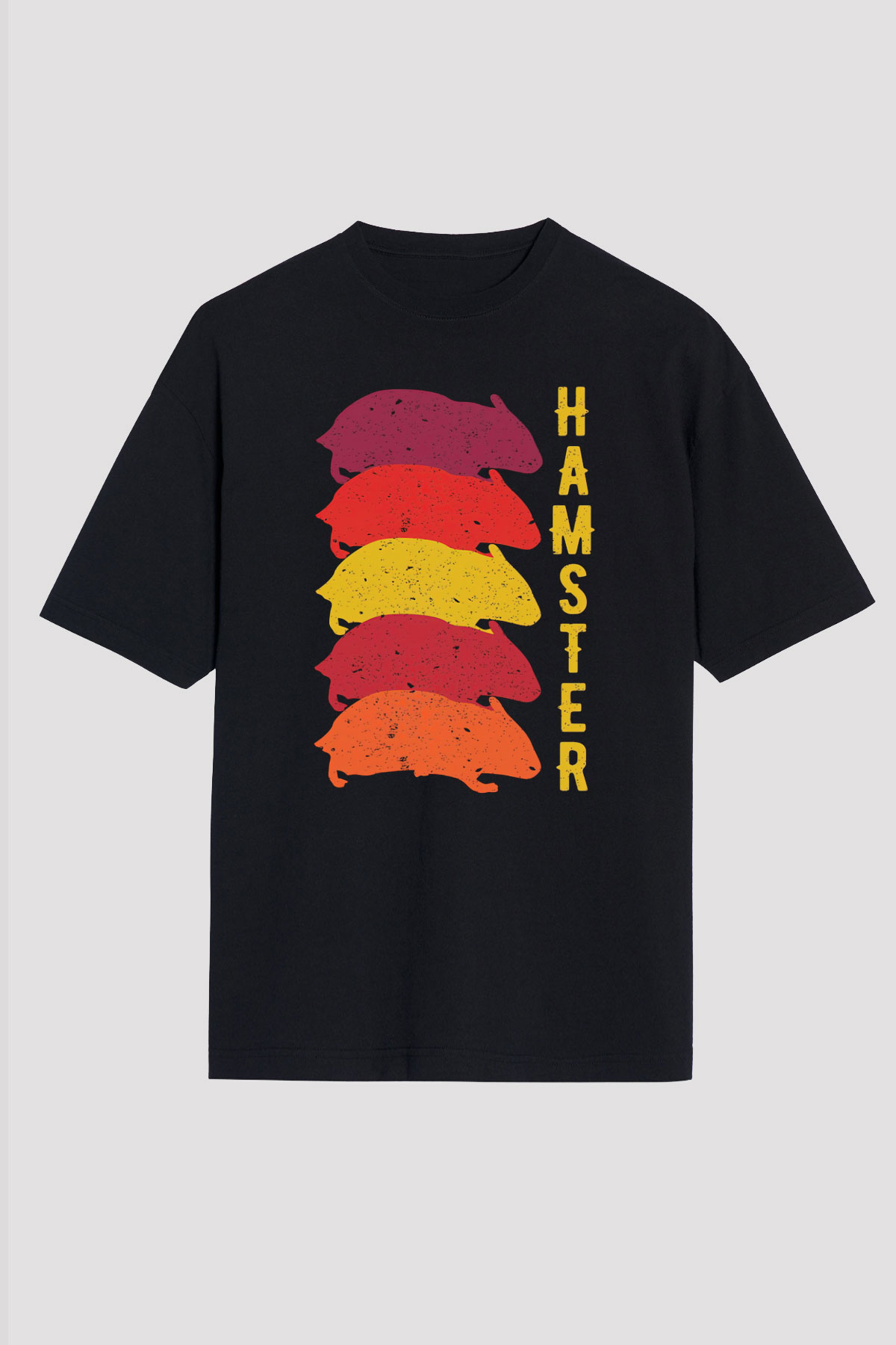 Hamster Siyah Unisex Tişört T-Shirt - TişörtFabrikası