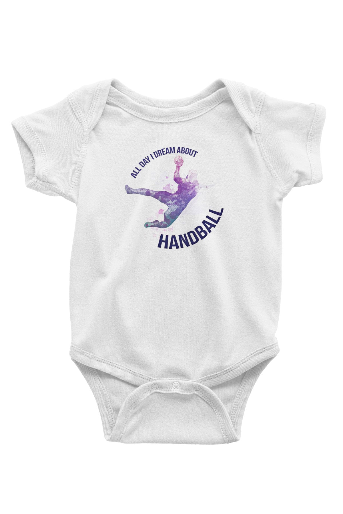 Handball Baskılı Beyaz Bebek Body - Zıbın