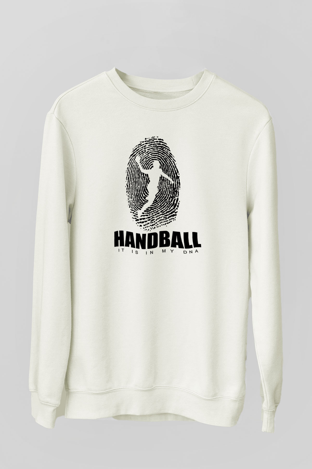 Handball Baskılı Unisex Ekru Sweatshirt