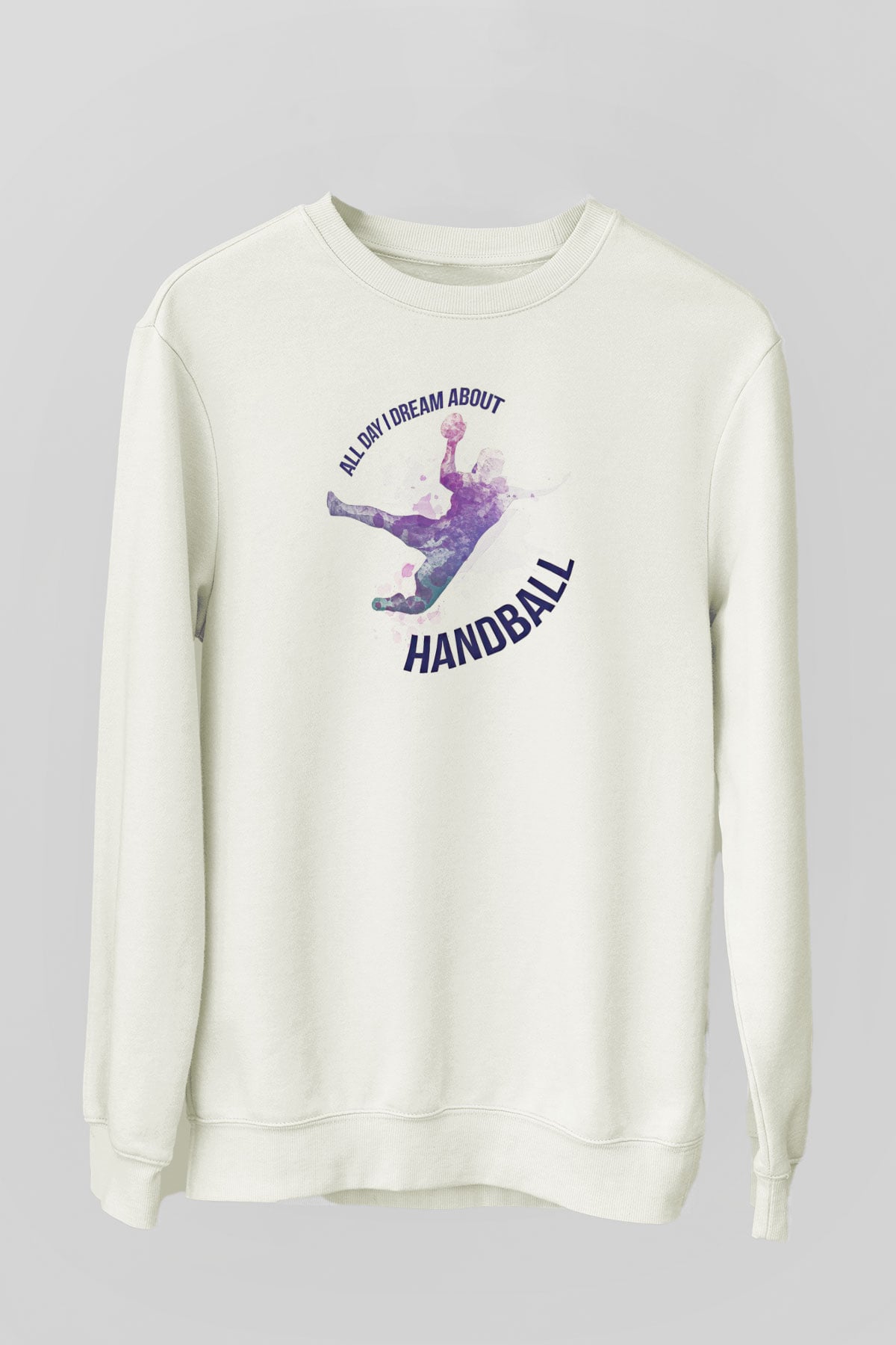 Handball Baskılı Unisex Ekru Sweatshirt