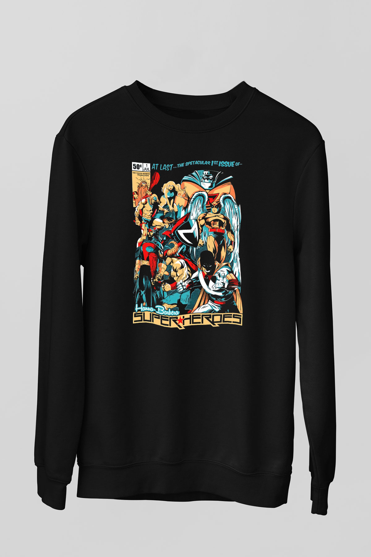 Hanna-Barbera Siyah Unisex  Sweatshirt
