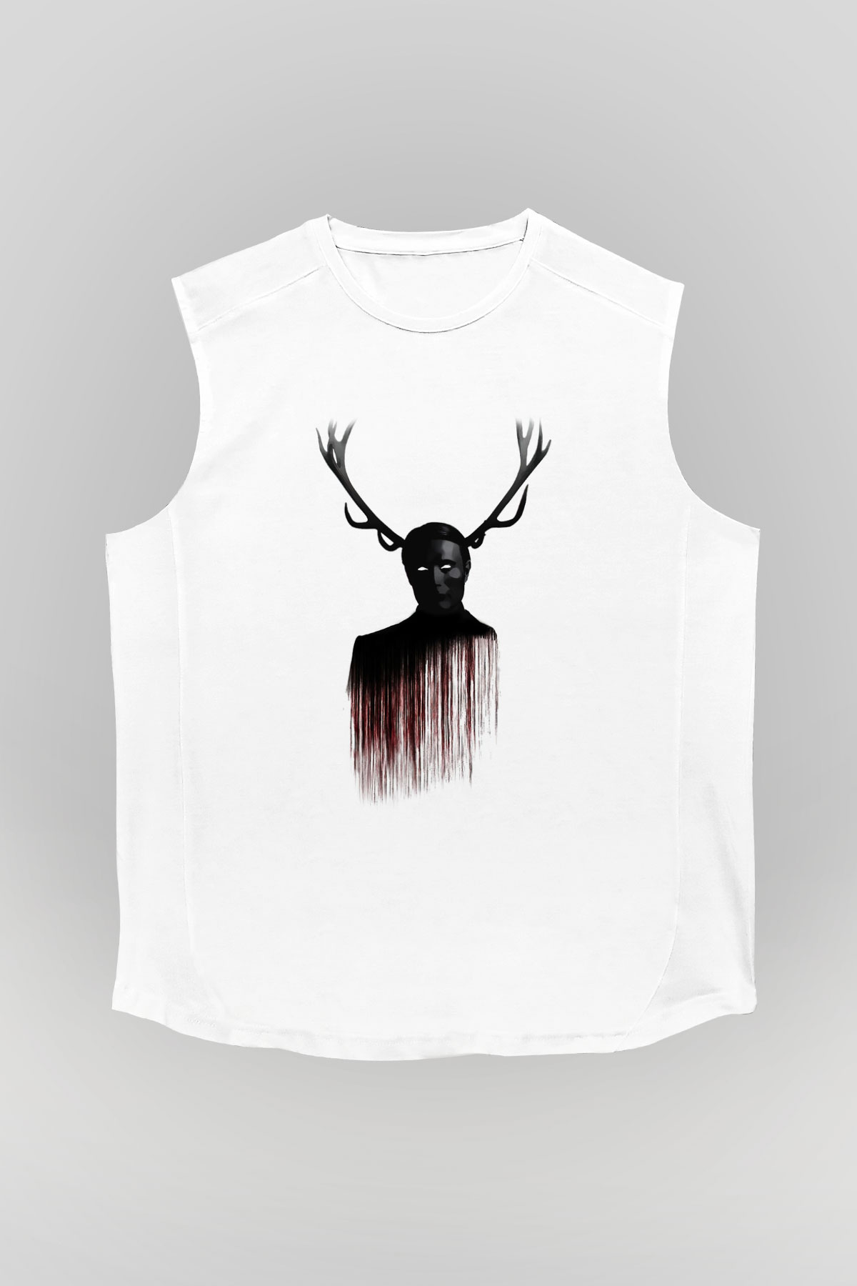 Hannibal Beyaz Unisex Kolsuz Tişört