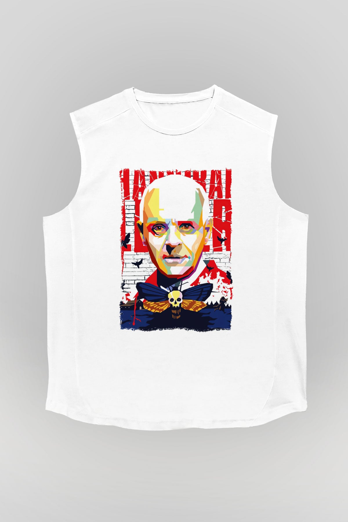 Hannibal Beyaz Unisex Kolsuz Tişört