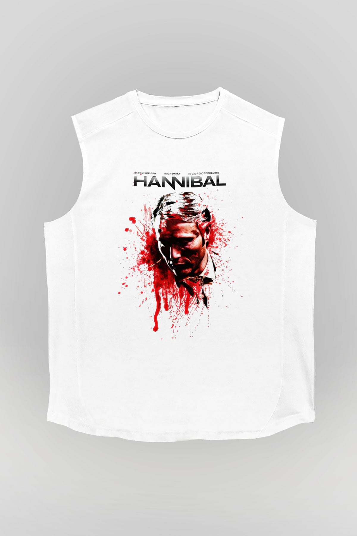 Hannibal Beyaz Unisex Kolsuz Tişört