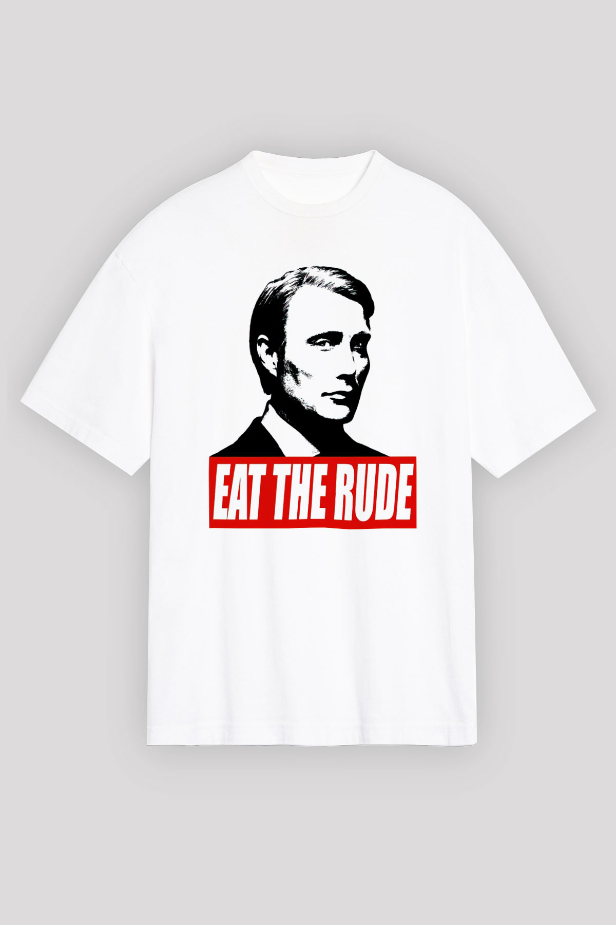 Hannibal Beyaz Unisex Oversize Tişört T-Shirt