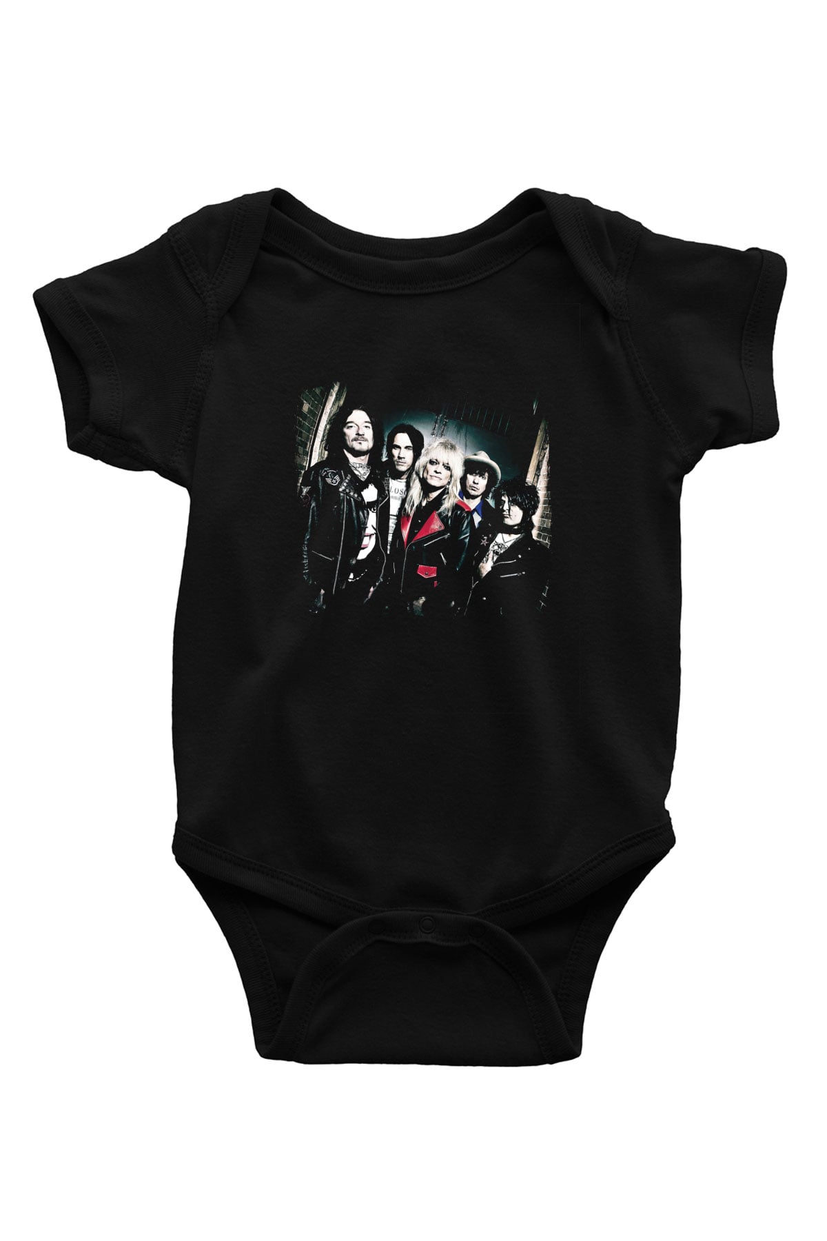 Hanoi Rocks Baskılı Unisex Siyah Bebek Body - Zıbın