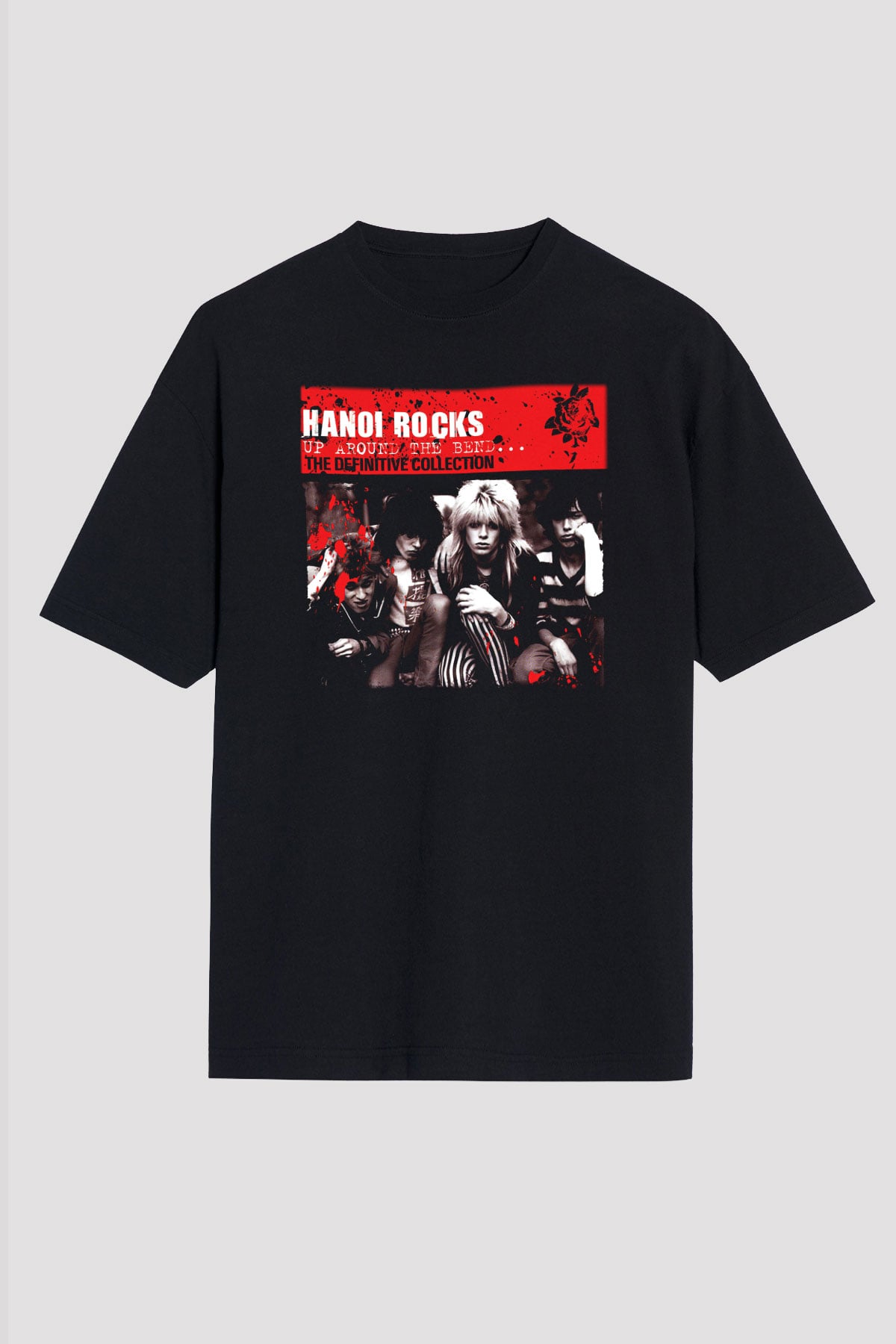 Hanoi Rocks Siyah Unisex Oversize Tişört T-Shirt