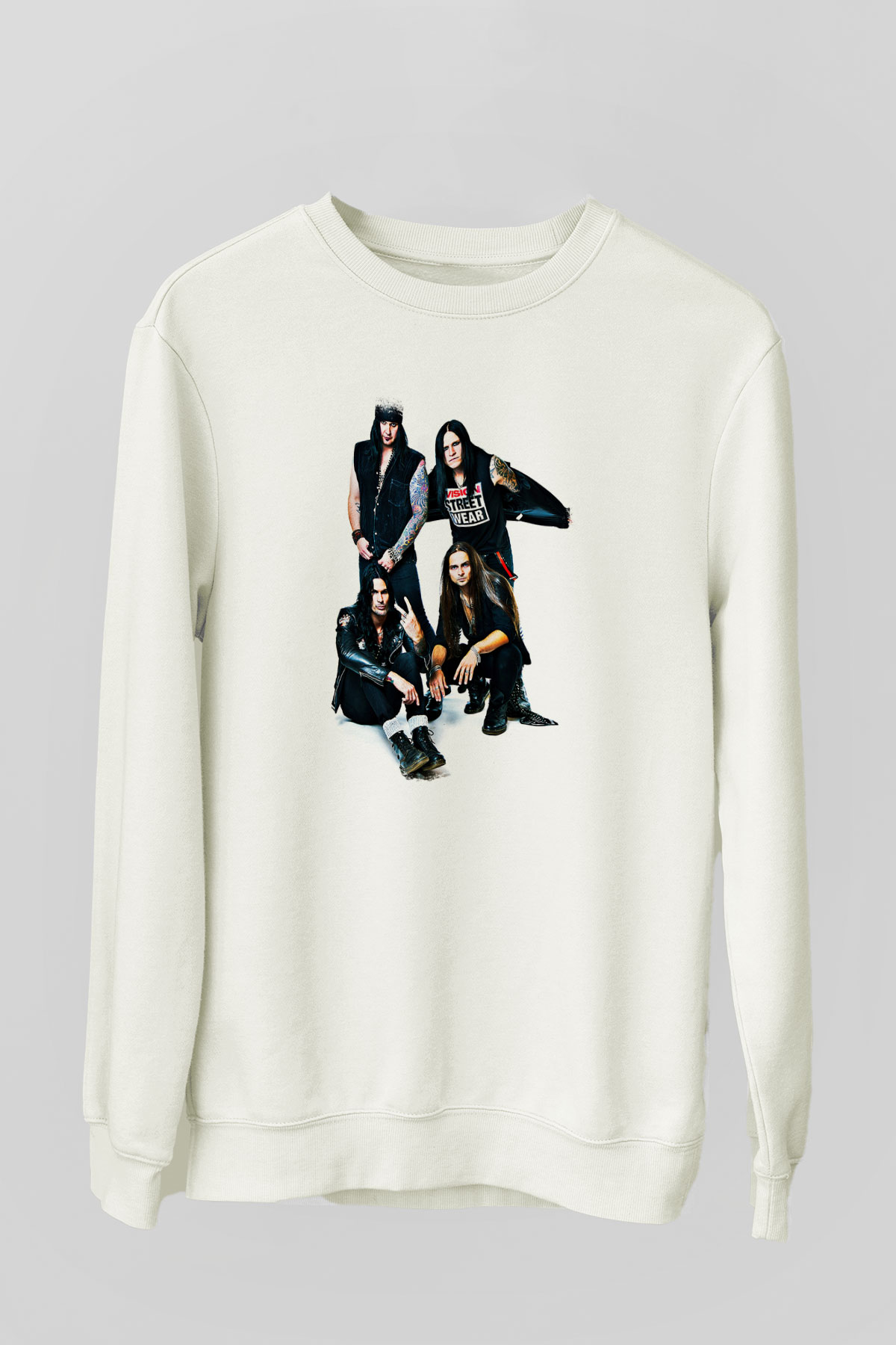 Hardcore Superstar Baskılı Unisex Beyaz Sweatshirt
