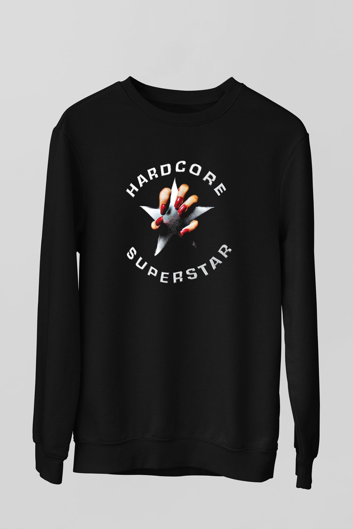 Hardcore Superstar Baskılı Unisex Siyah Sweatshirt