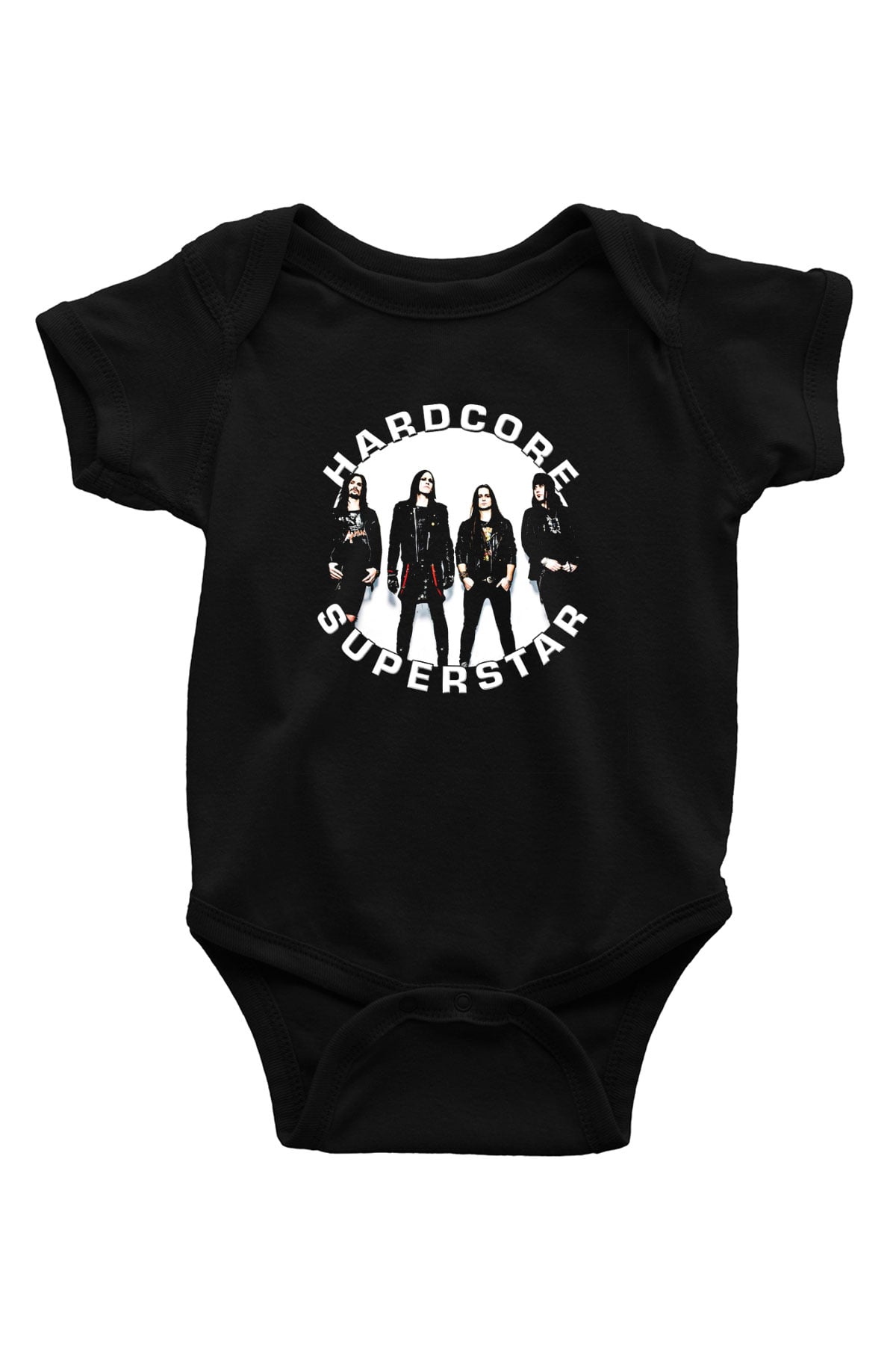 Hardcore Superstar Baskılı Unisex Siyah Bebek Body - Zıbın