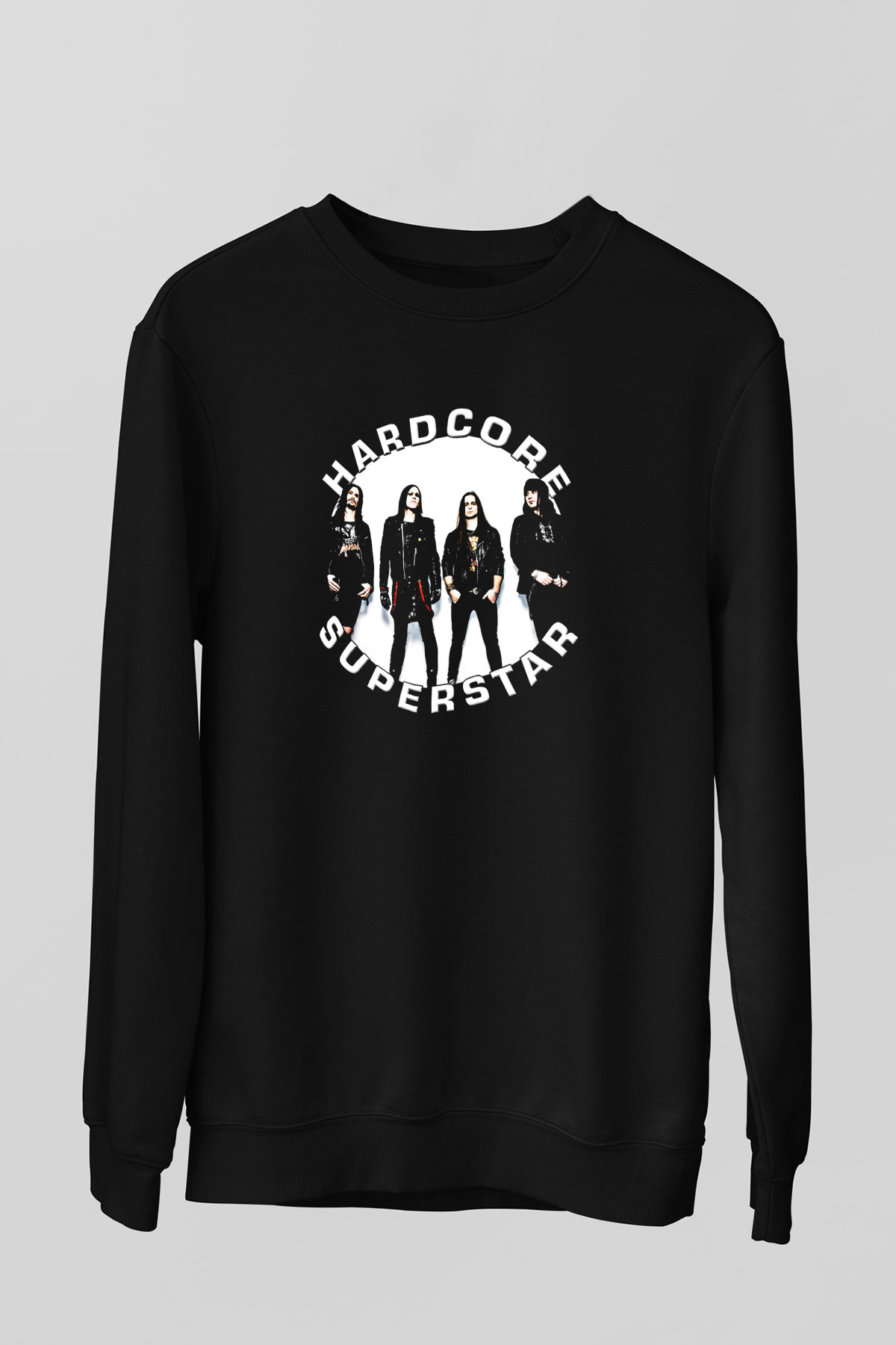 Hardcore Superstar Baskılı Unisex Siyah Sweatshirt