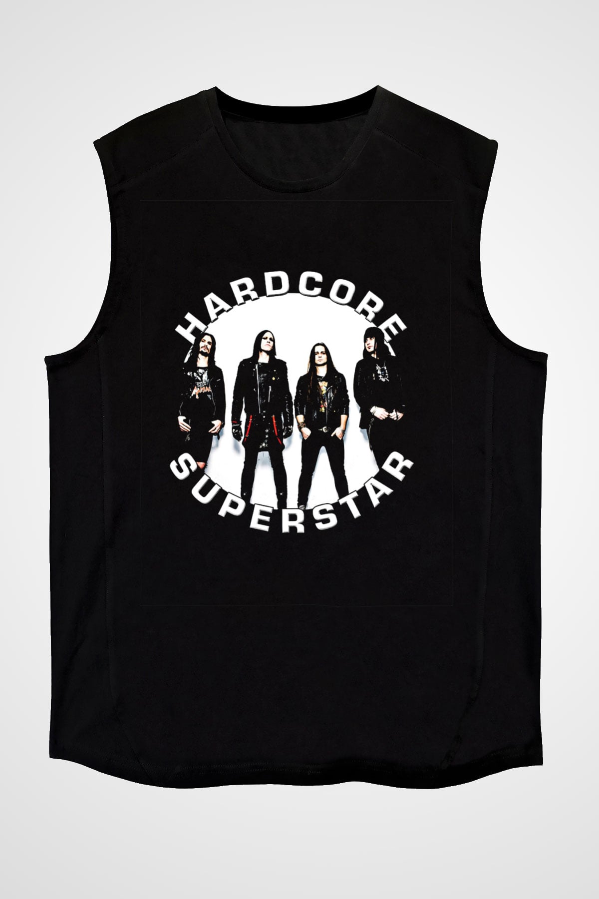 Hardcore Superstar Baskılı Unisex Siyah Kolsuz Tişört