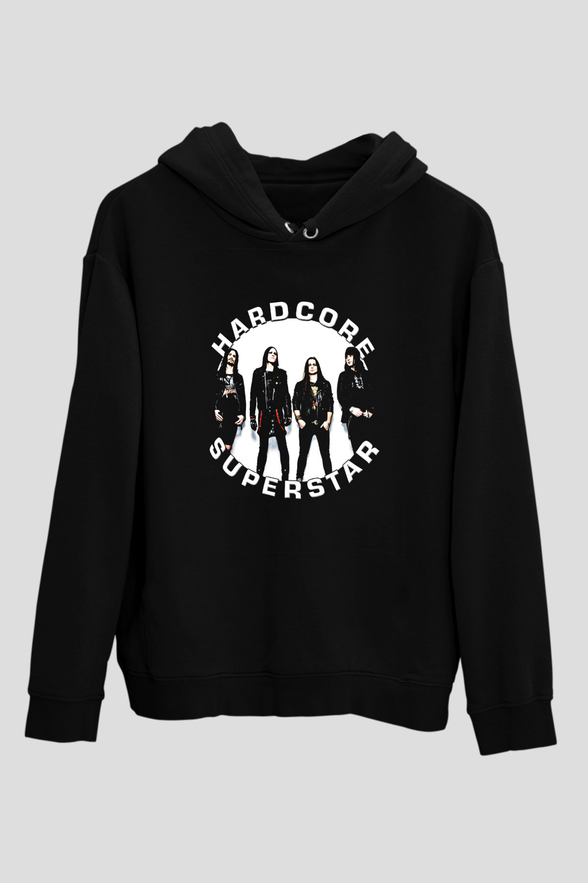 Hardcore Superstar Baskılı Unisex Siyah Hoodie
