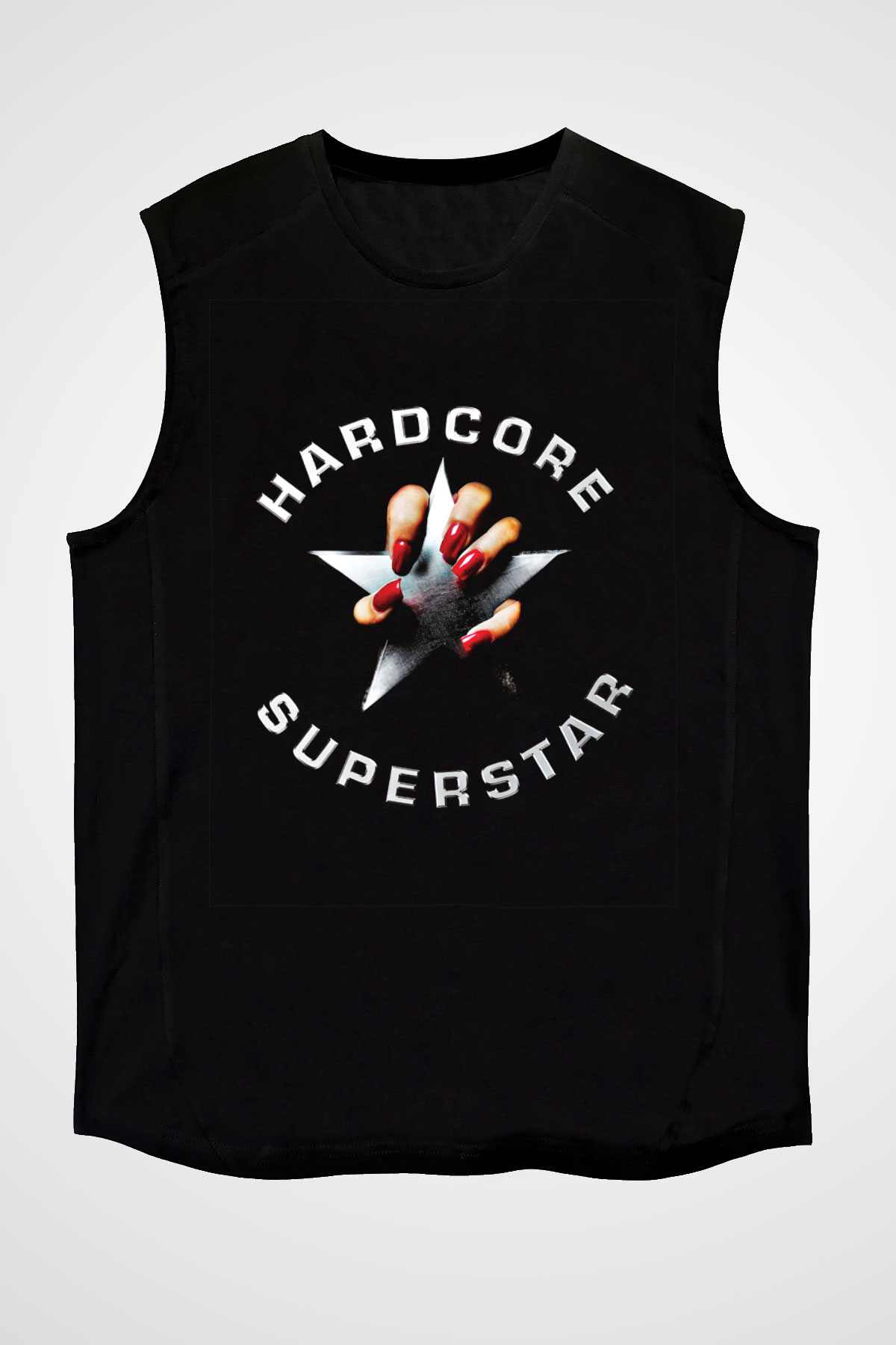 Hardcore Superstar Baskılı Unisex Siyah Kolsuz Tişört