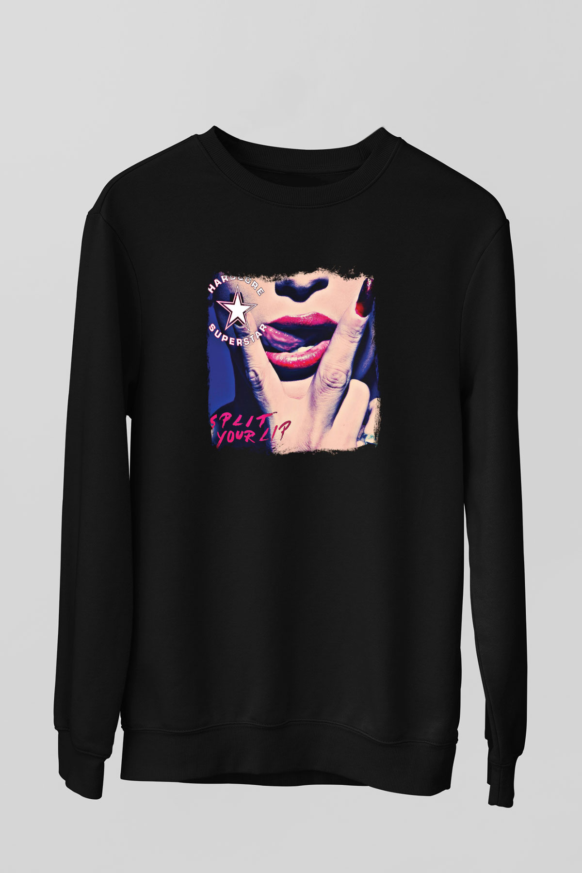 Hardcore Superstar Baskılı Unisex Siyah Sweatshirt